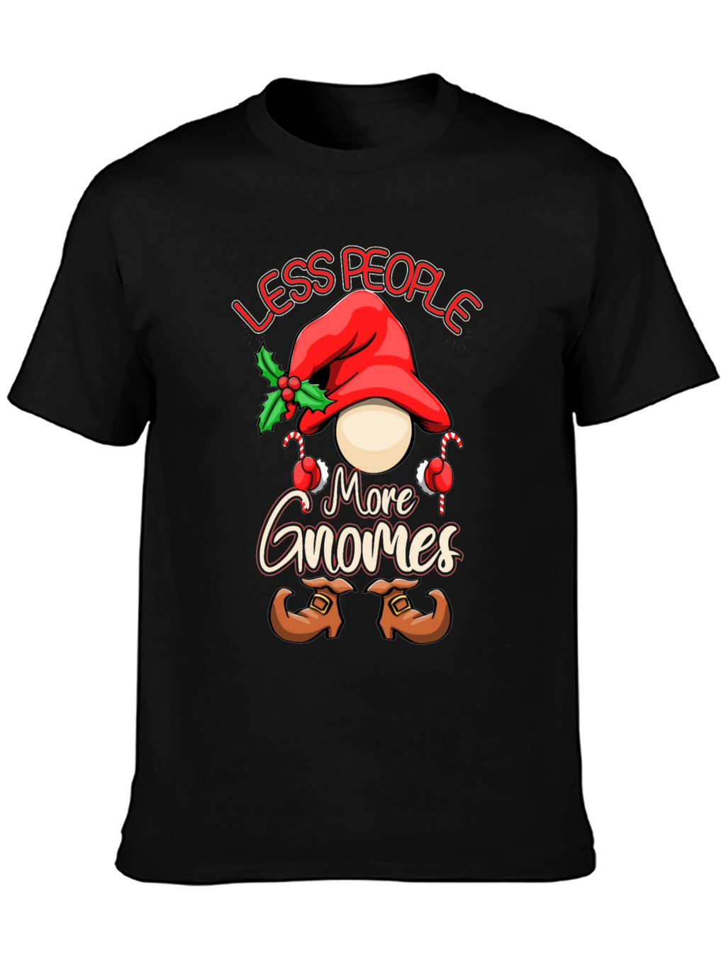 Less People More Gnomes Christmas T-Shirt