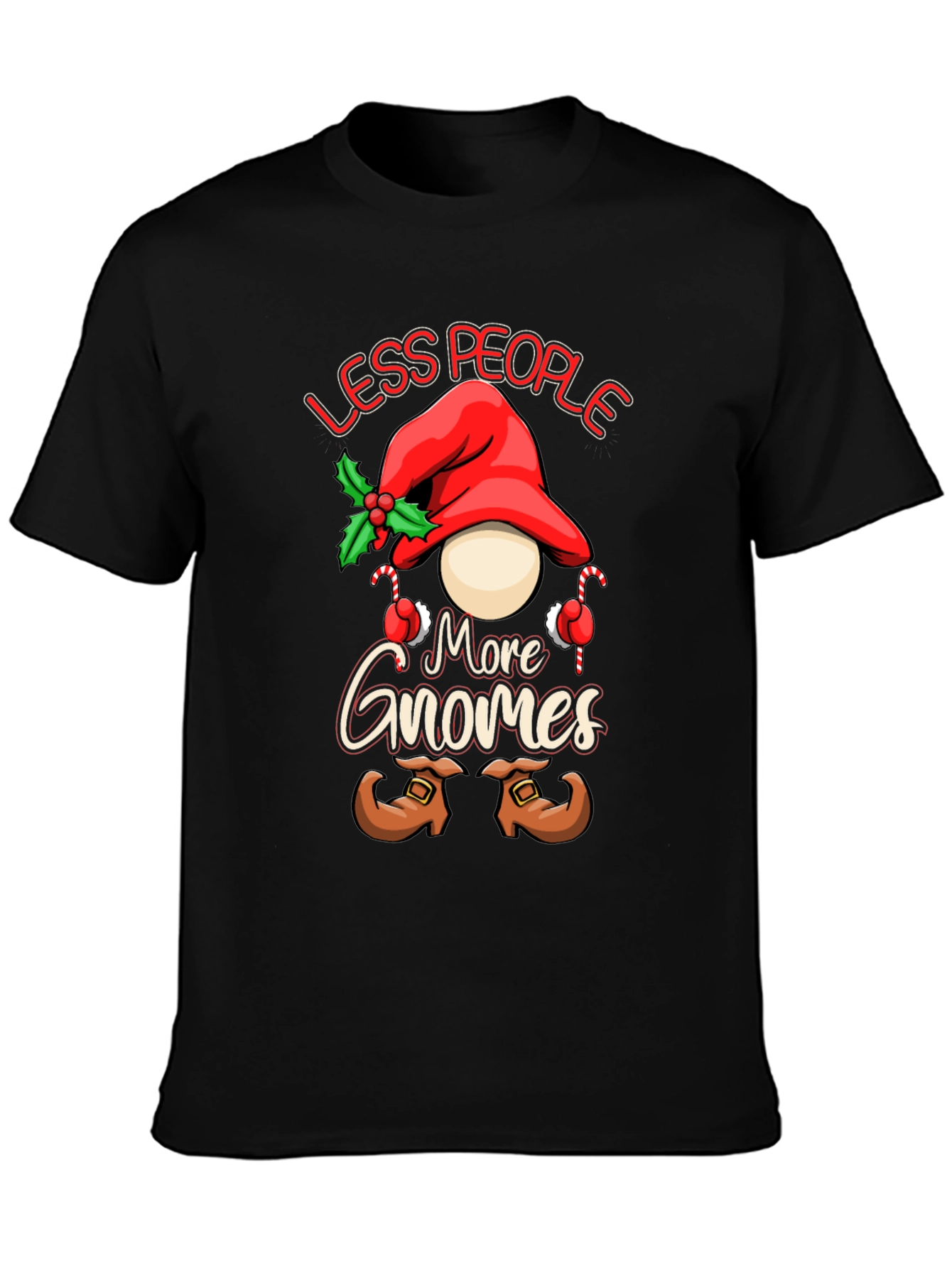 Less People More Gnomes Christmas T-Shirt
