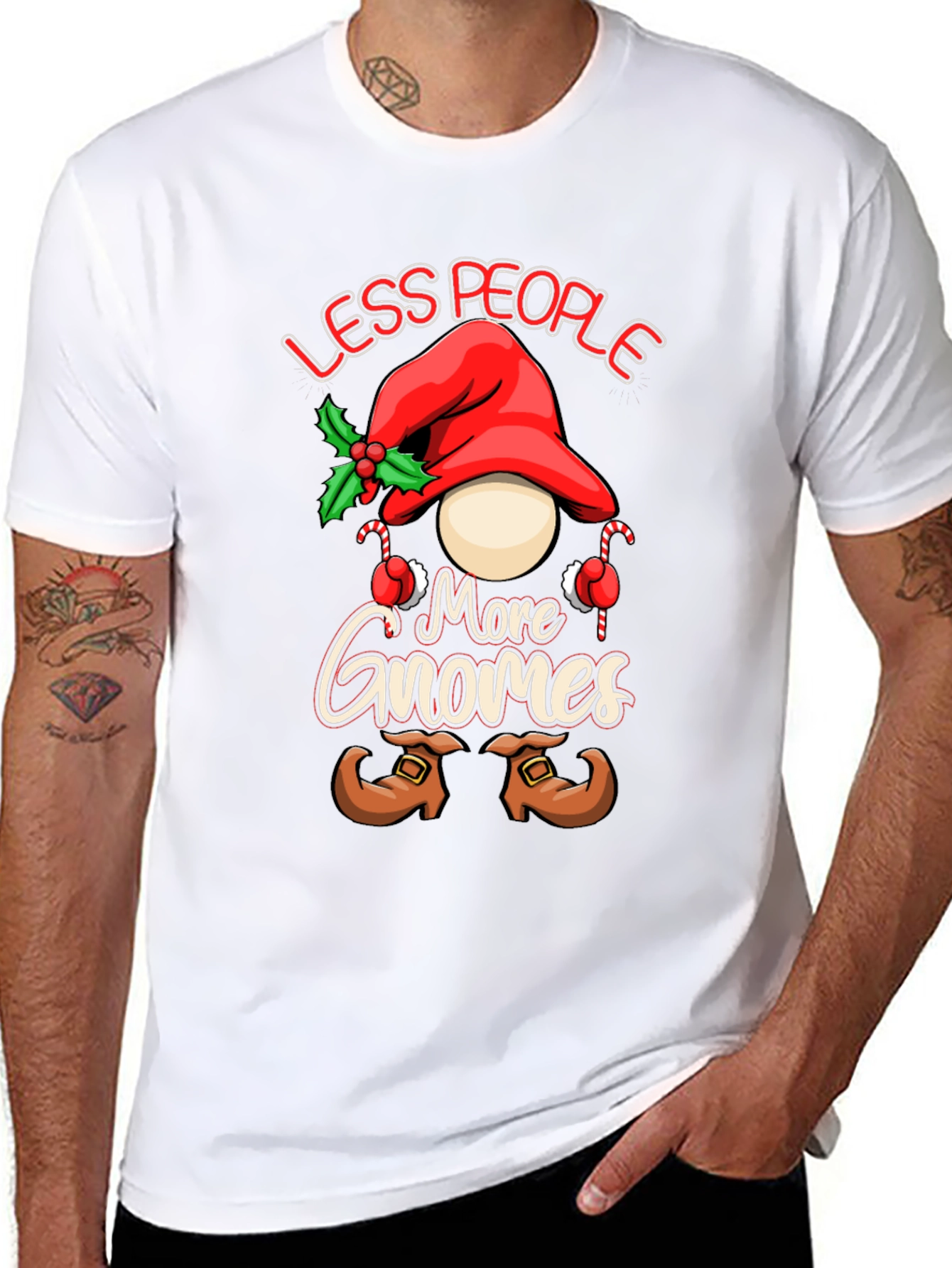 Less People More Gnomes Christmas T-Shirt