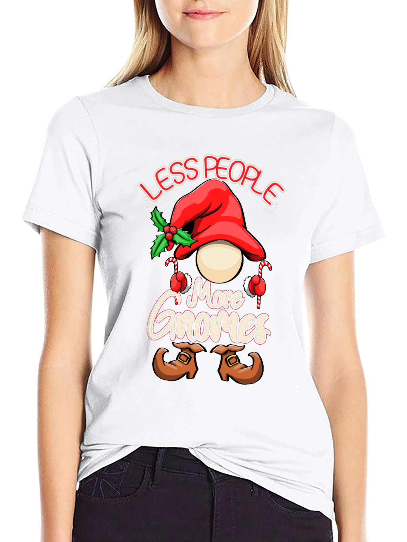 Less People More Gnomes Christmas T-Shirt