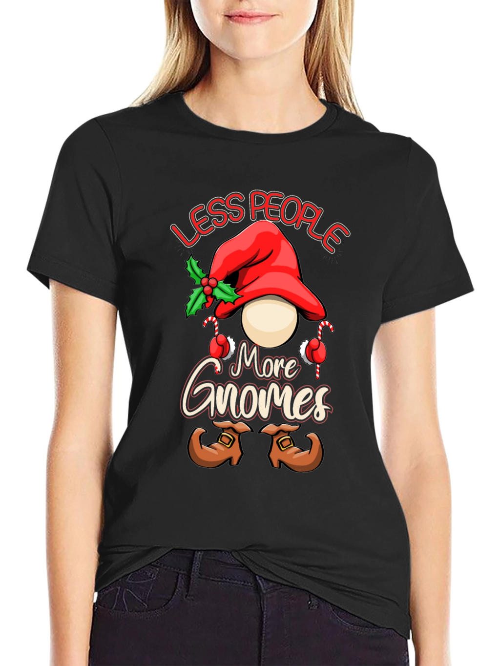 Less People More Gnomes Christmas T-Shirt