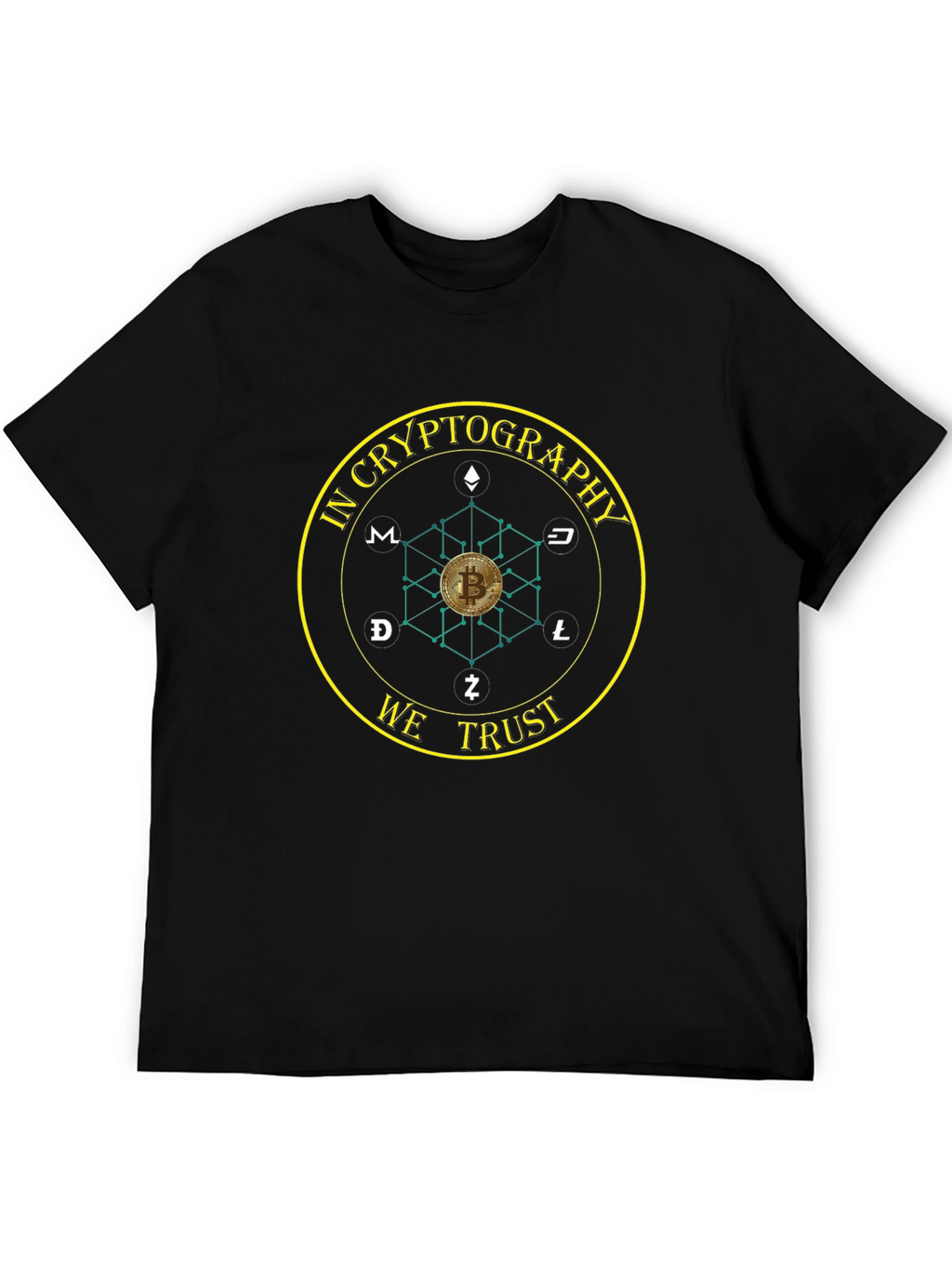 Crypto T-Shirt: In Cryptography We Trust Bitcoin Tee
