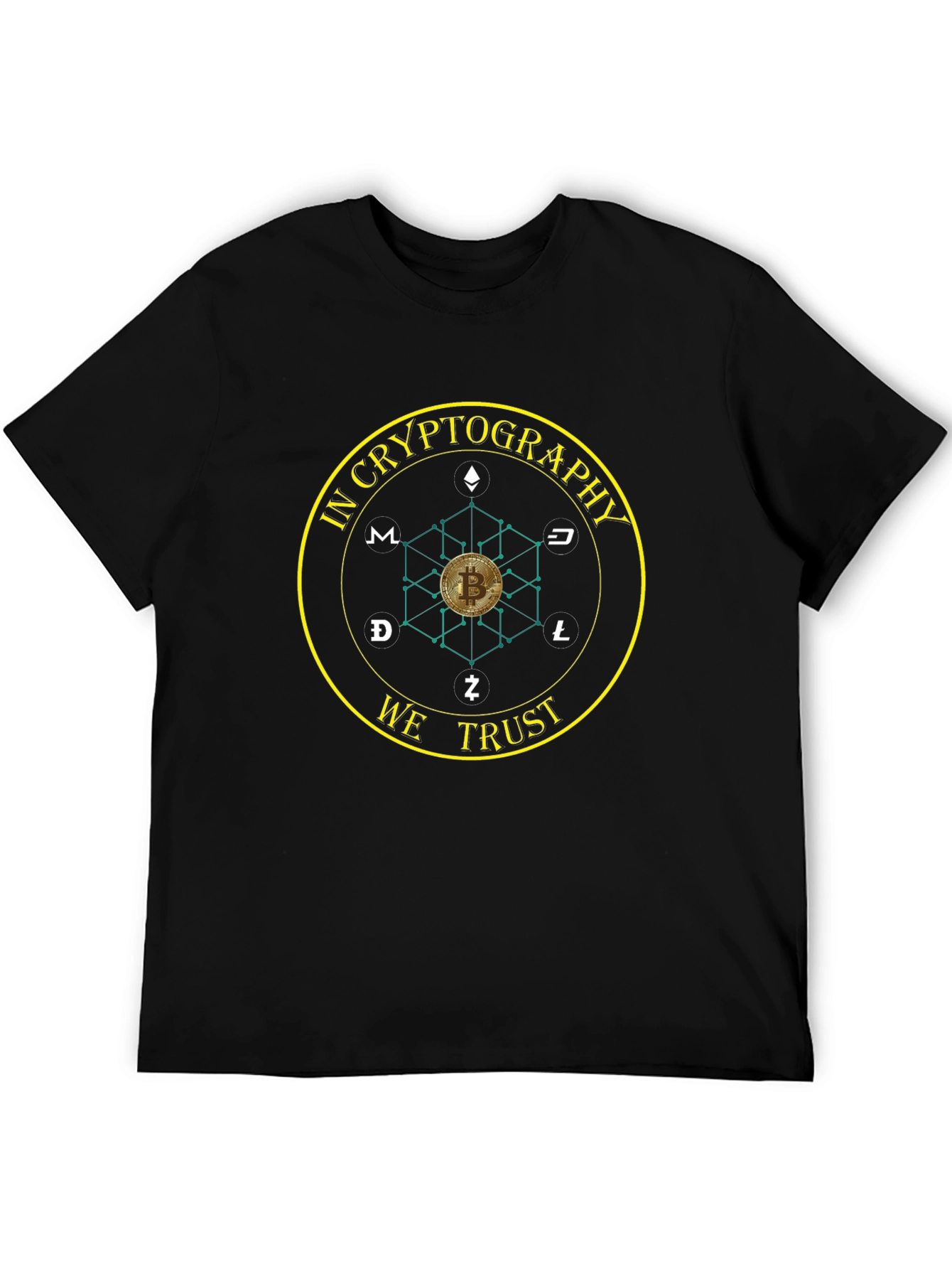 Crypto T-Shirt: In Cryptography We Trust Bitcoin Tee