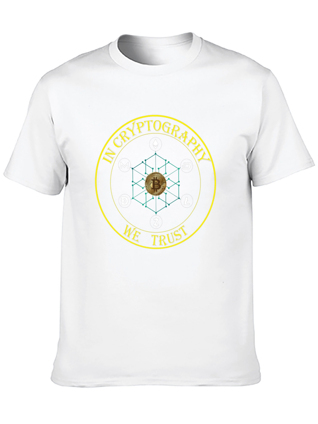 Crypto T-Shirt: In Cryptography We Trust Bitcoin Tee