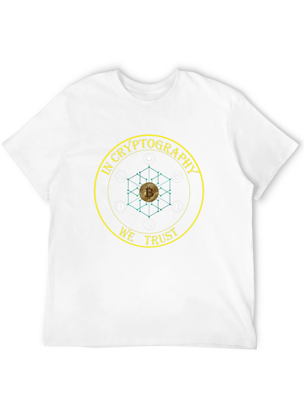 Crypto T-Shirt: In Cryptography We Trust Bitcoin Tee