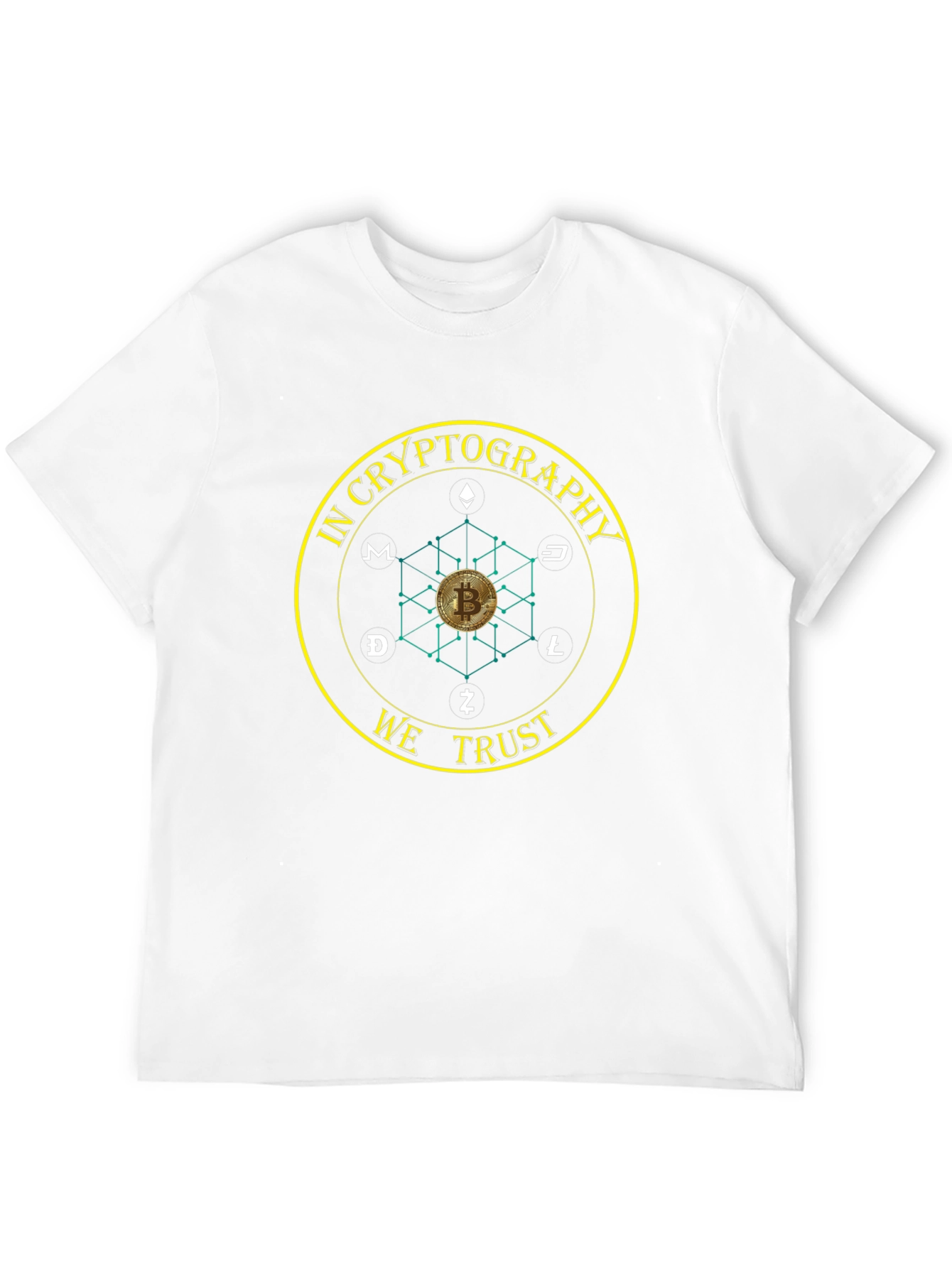 Crypto T-Shirt: In Cryptography We Trust Bitcoin Tee