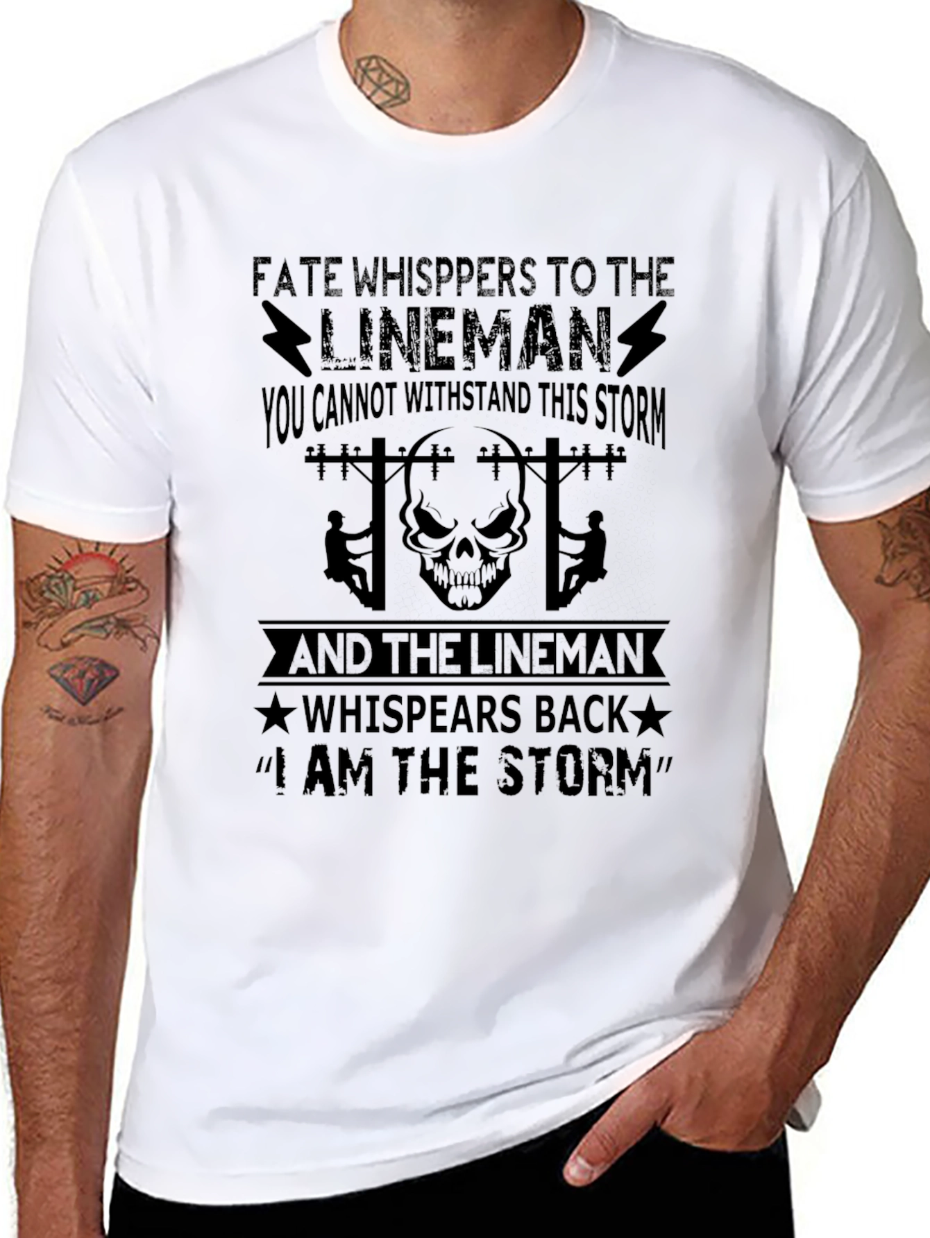 Lineman I Am The Storm T-Shirt - Black