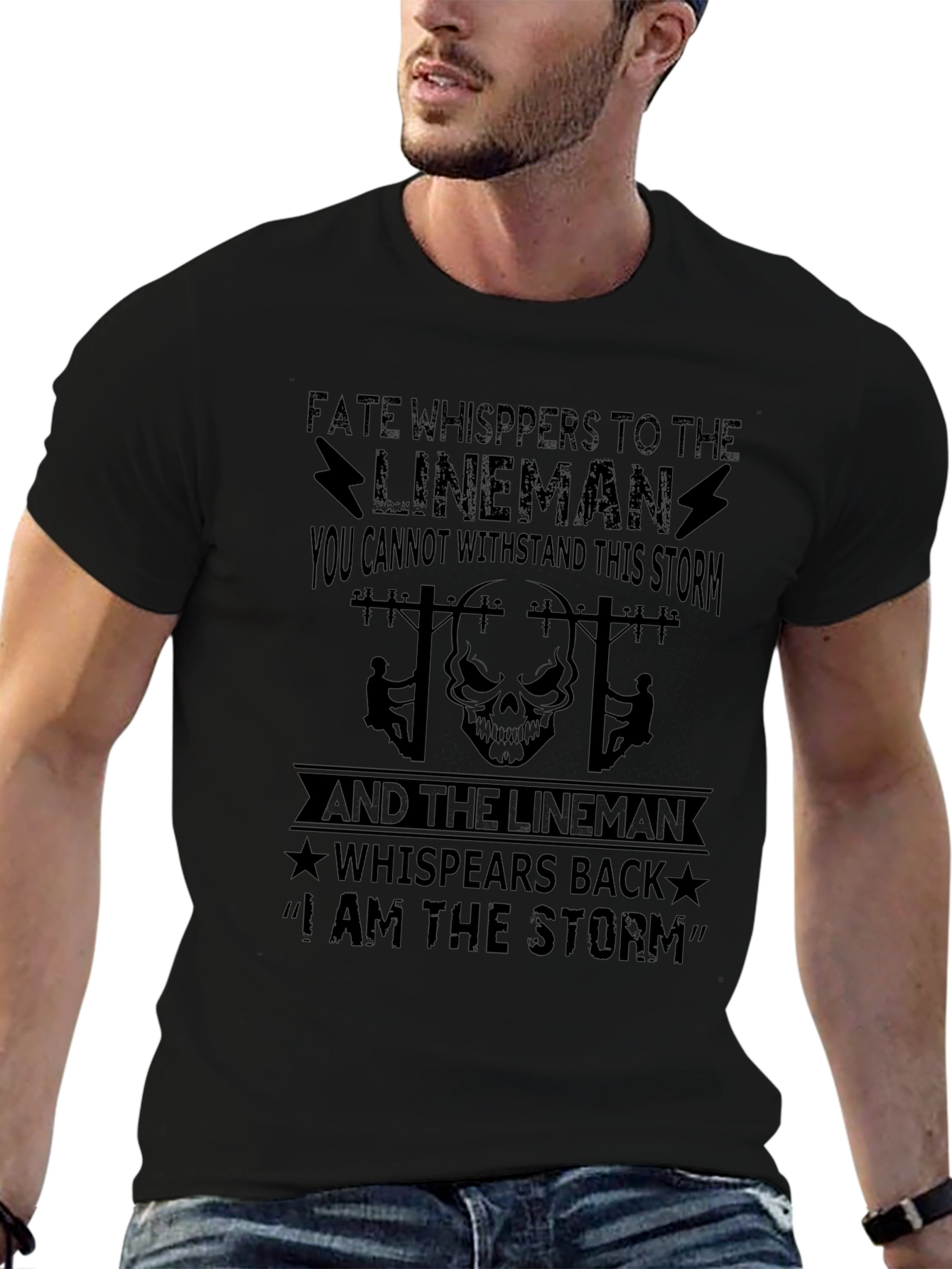 Lineman I Am The Storm T-Shirt - Black