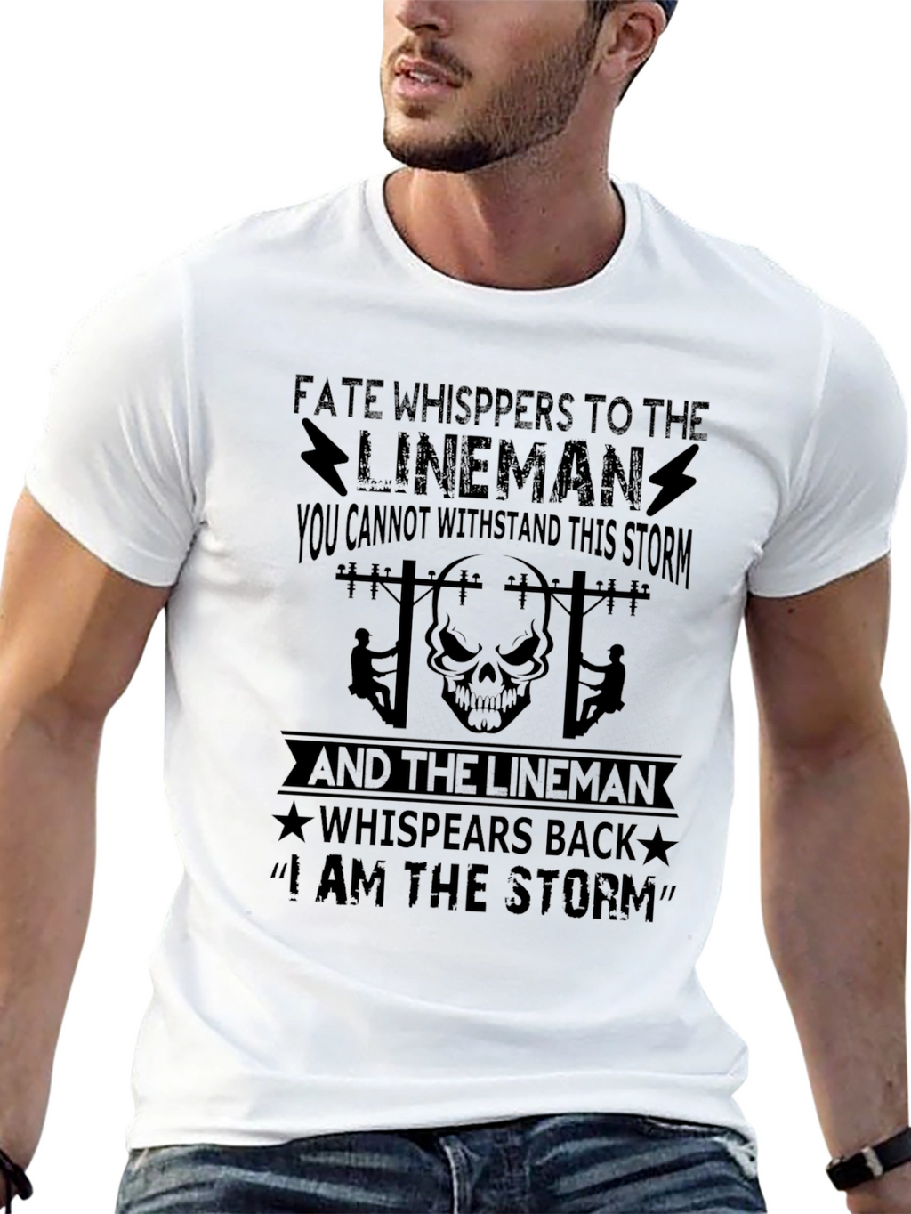 Lineman I Am The Storm T-Shirt - Black