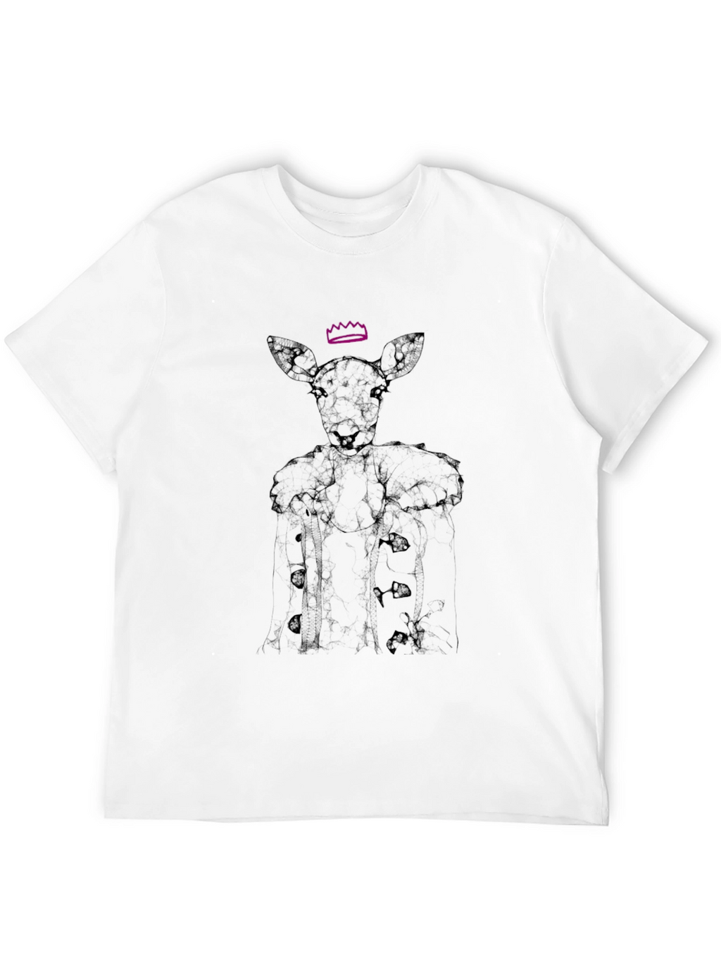 Deer Queen Graphic T-Shirt - Black Unique Design