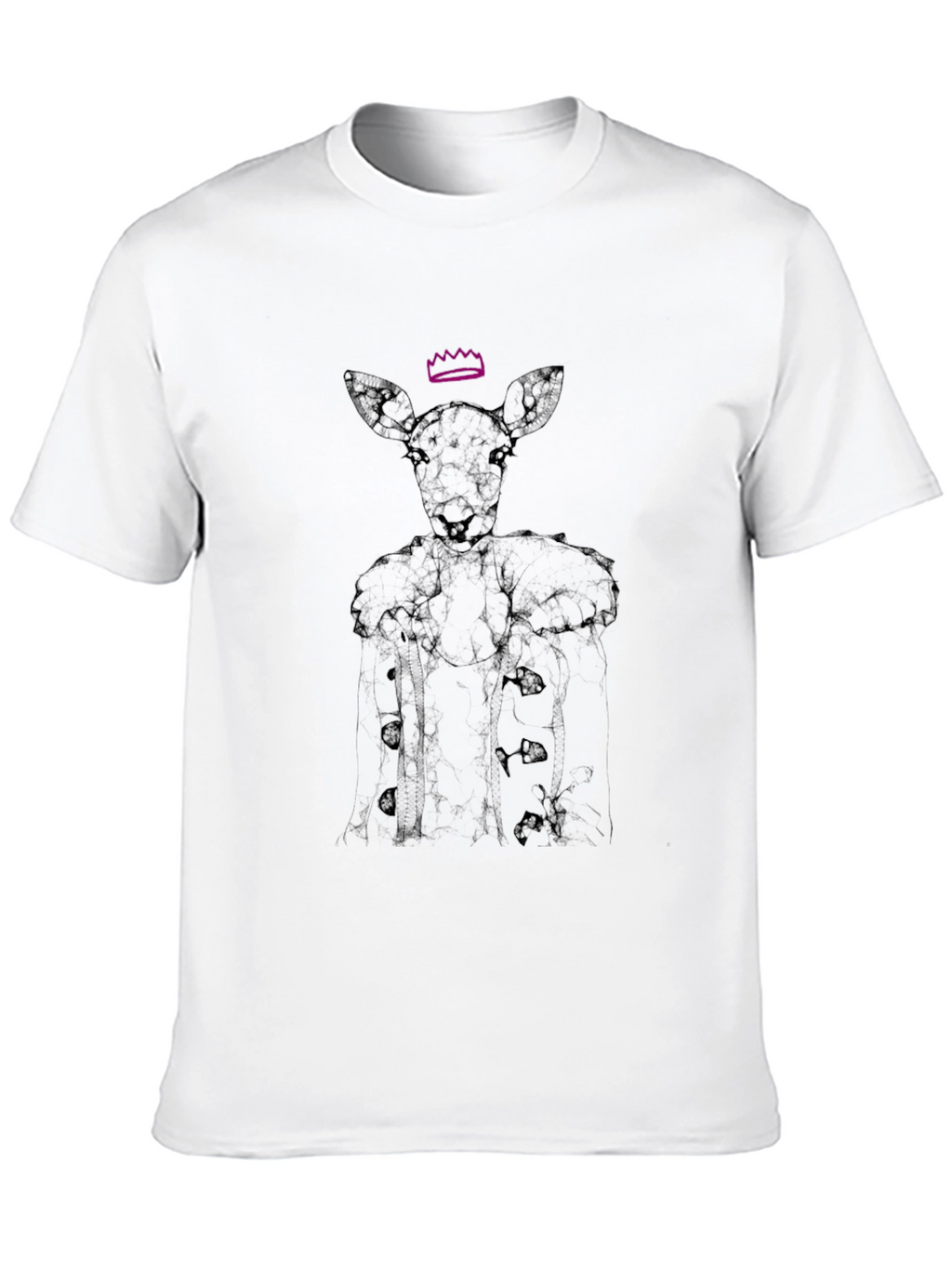 Deer Queen Graphic T-Shirt - Black Unique Design