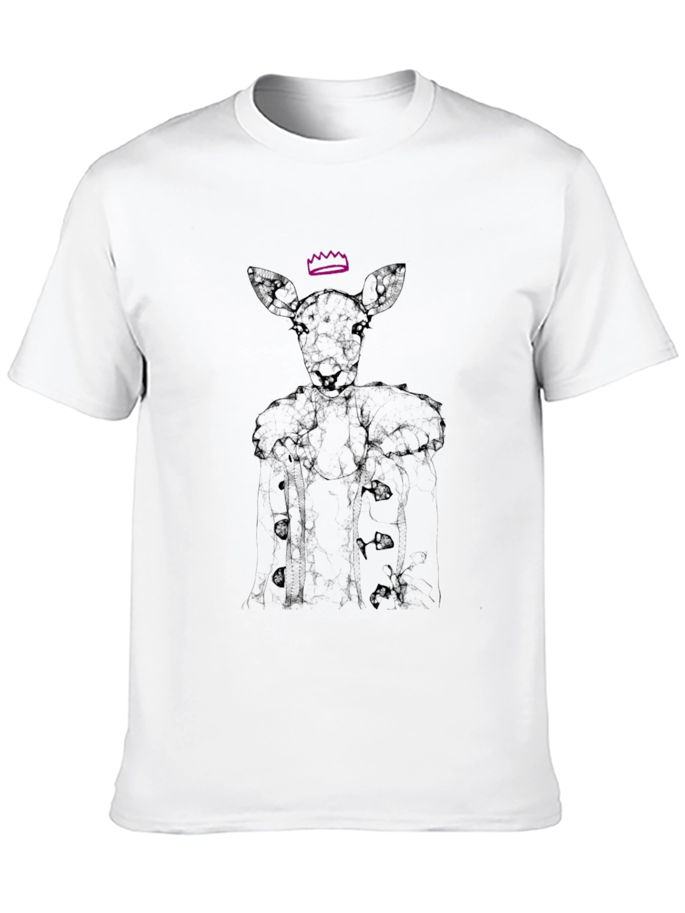 Deer Queen Graphic T-Shirt - Black Unique Design