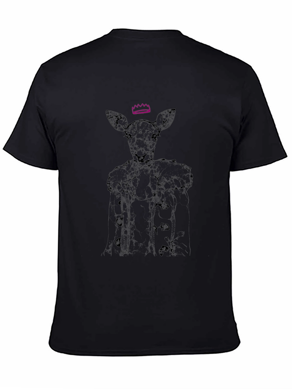 Deer Queen Graphic T-Shirt - Black Unique Design