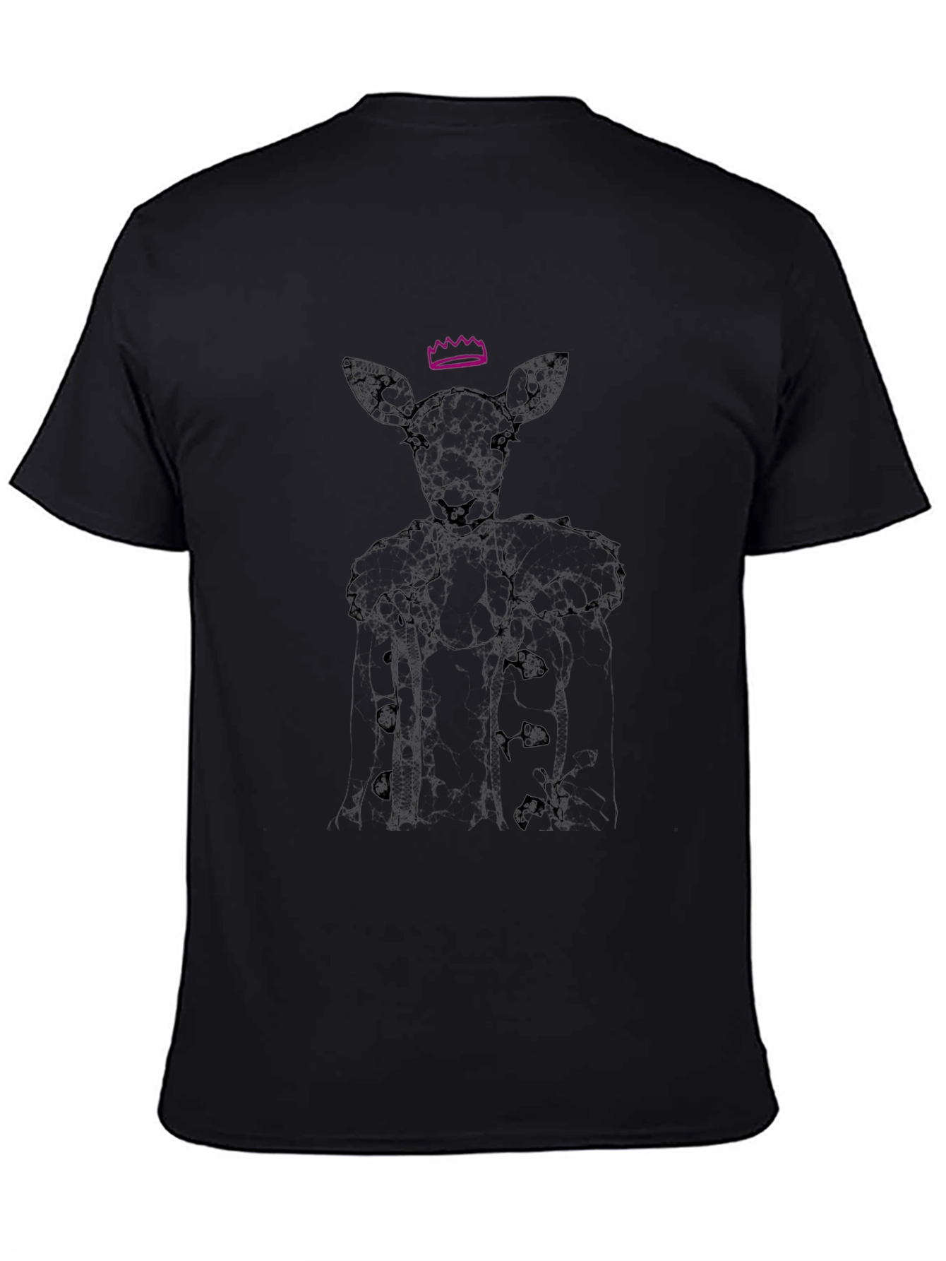 Deer Queen Graphic T-Shirt - Black Unique Design