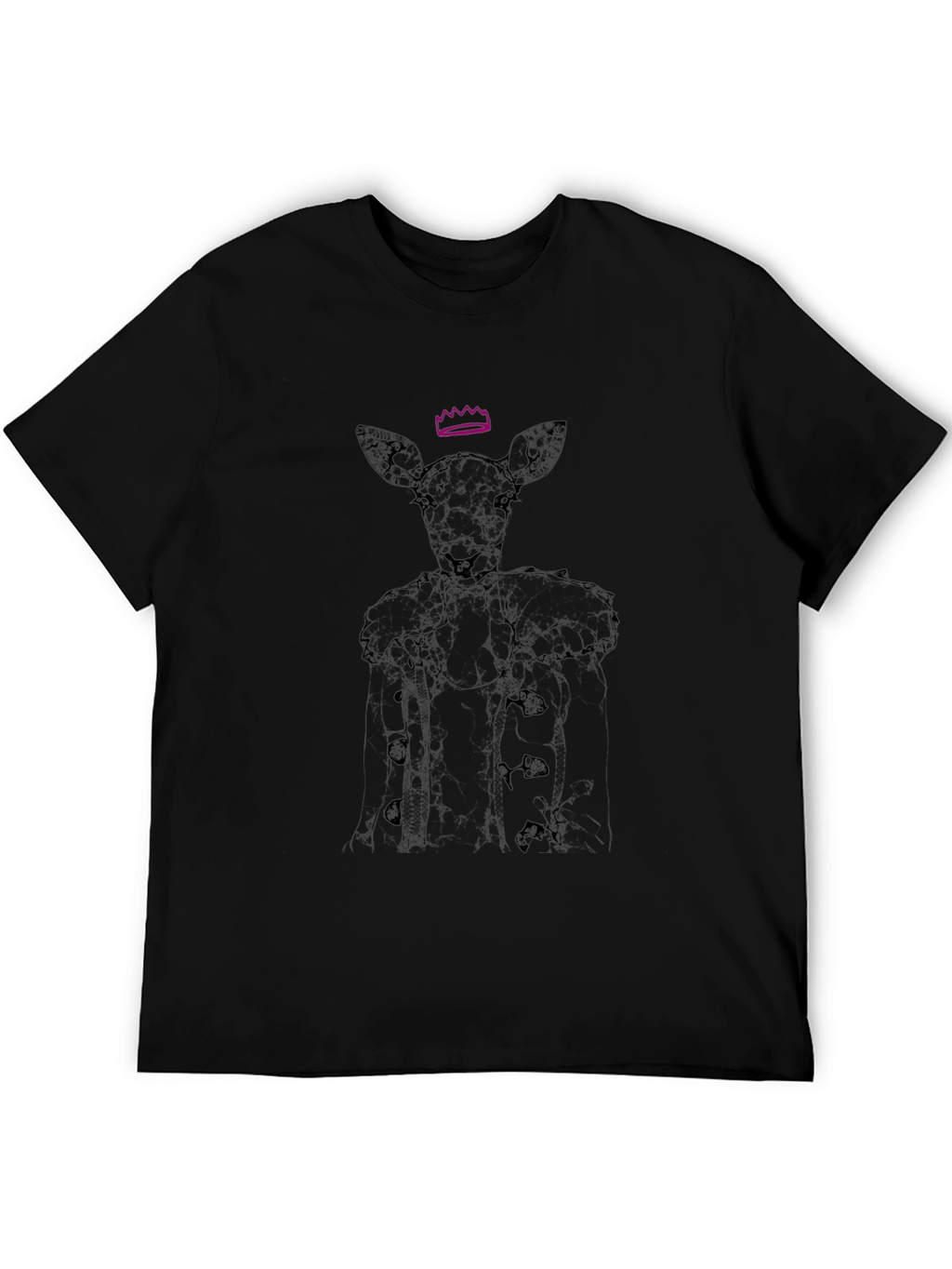 Deer Queen Graphic T-Shirt - Black Unique Design