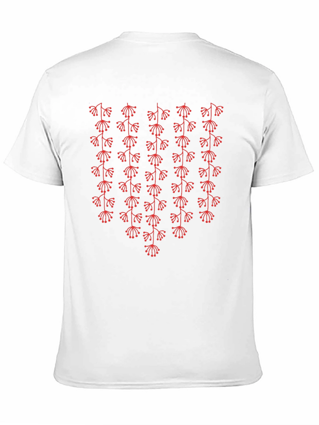 Mens Black T-Shirt with Red Floral Pattern