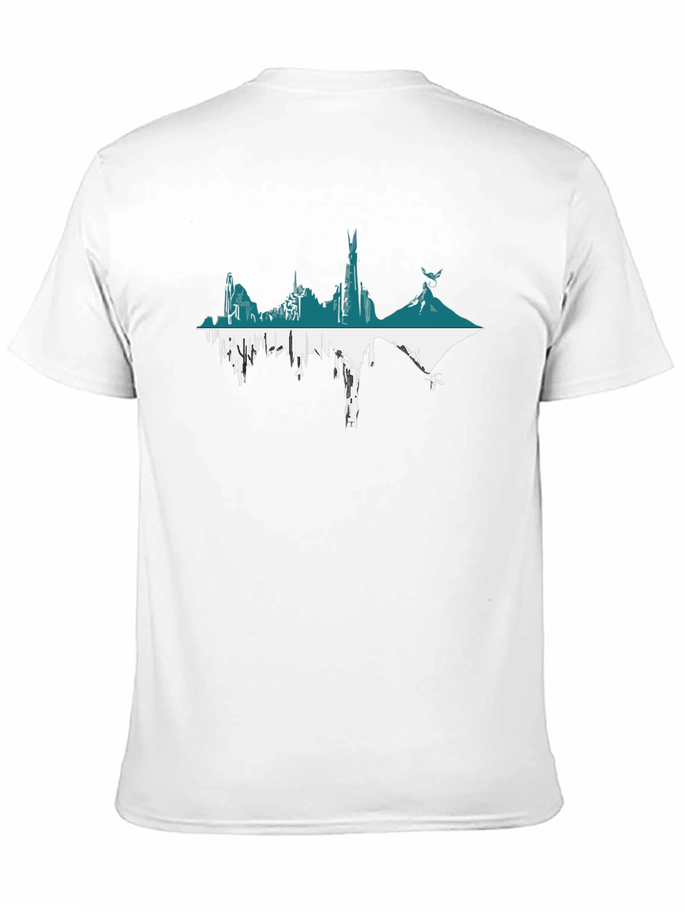 Mountain City Graphic Tee - Black Cotton Blend T-Shirt