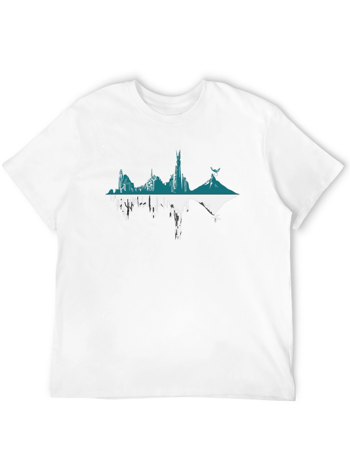 Mountain City Graphic Tee - Black Cotton Blend T-Shirt
