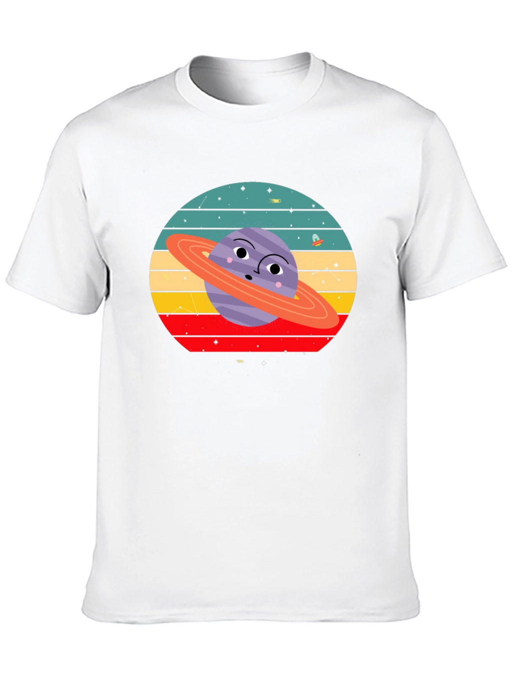 Retro Saturn Graphic Tee - Unique Planet Design