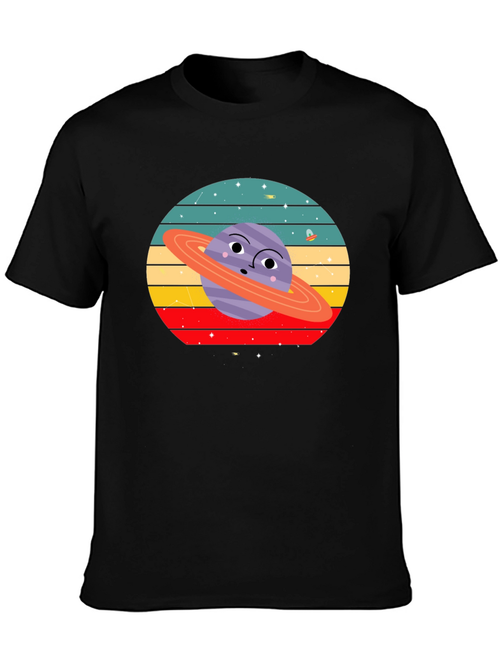 Retro Saturn Graphic Tee - Unique Planet Design
