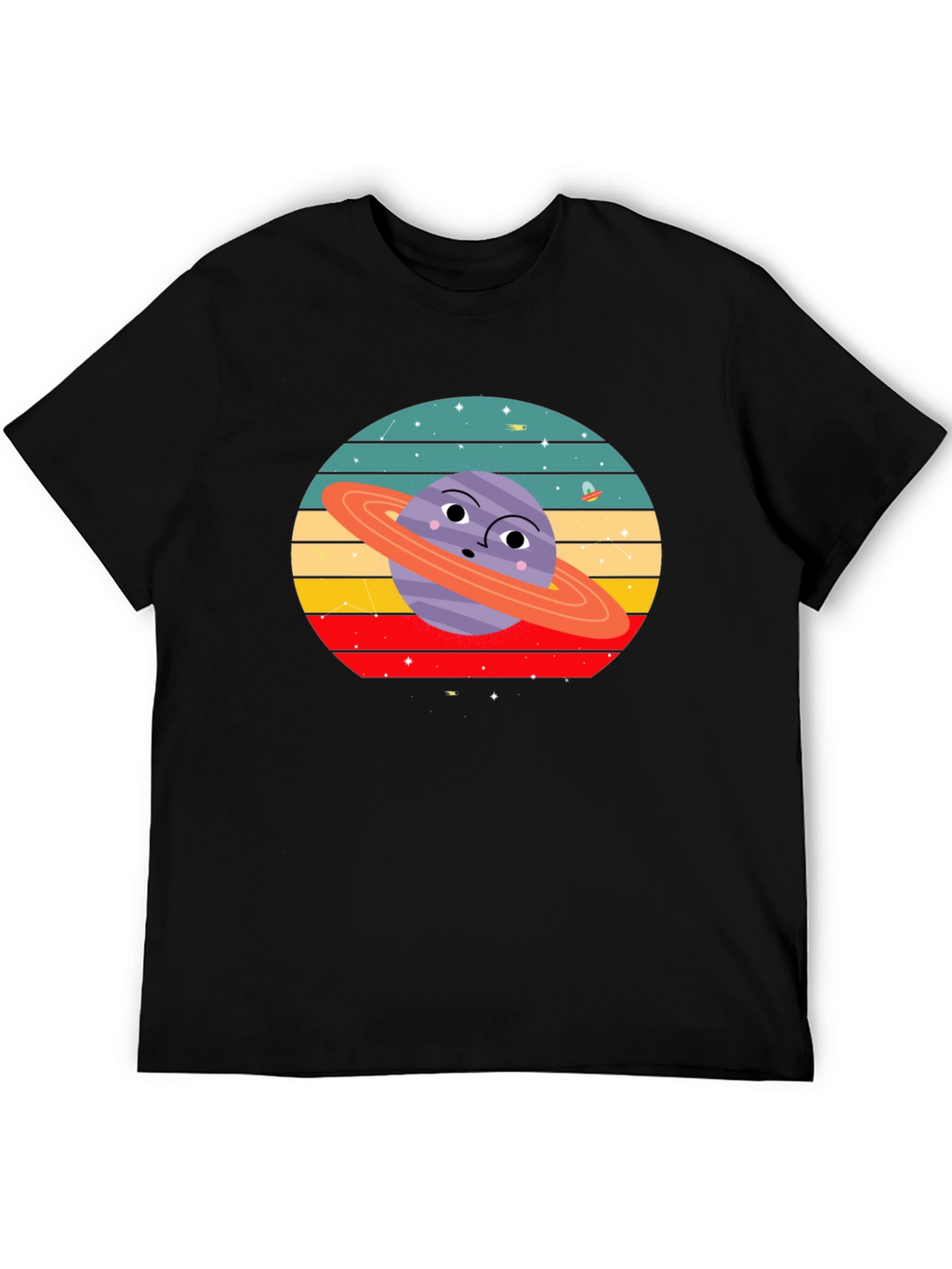 Retro Saturn Graphic Tee - Unique Planet Design
