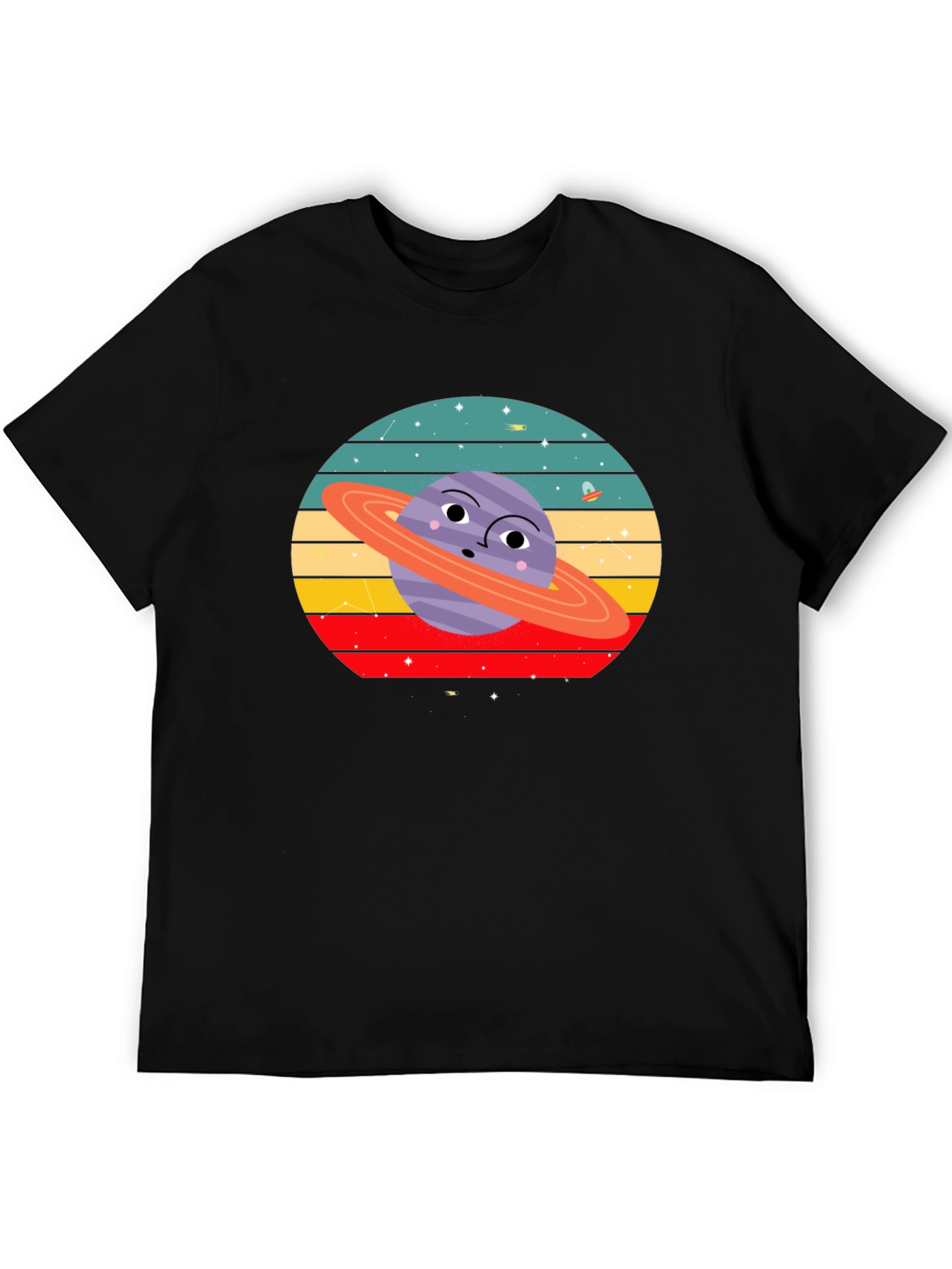 Retro Saturn Graphic Tee - Unique Planet Design