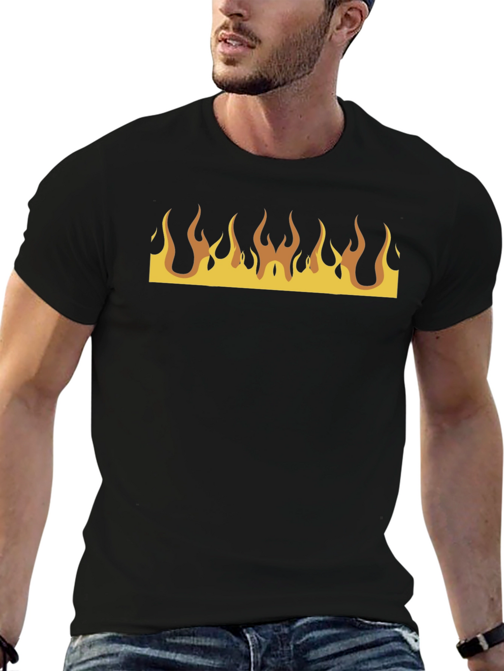 Flame Graphic Black T-Shirt