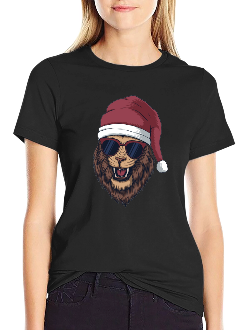 Cool Lion Christmas T-Shirt - Holiday Style