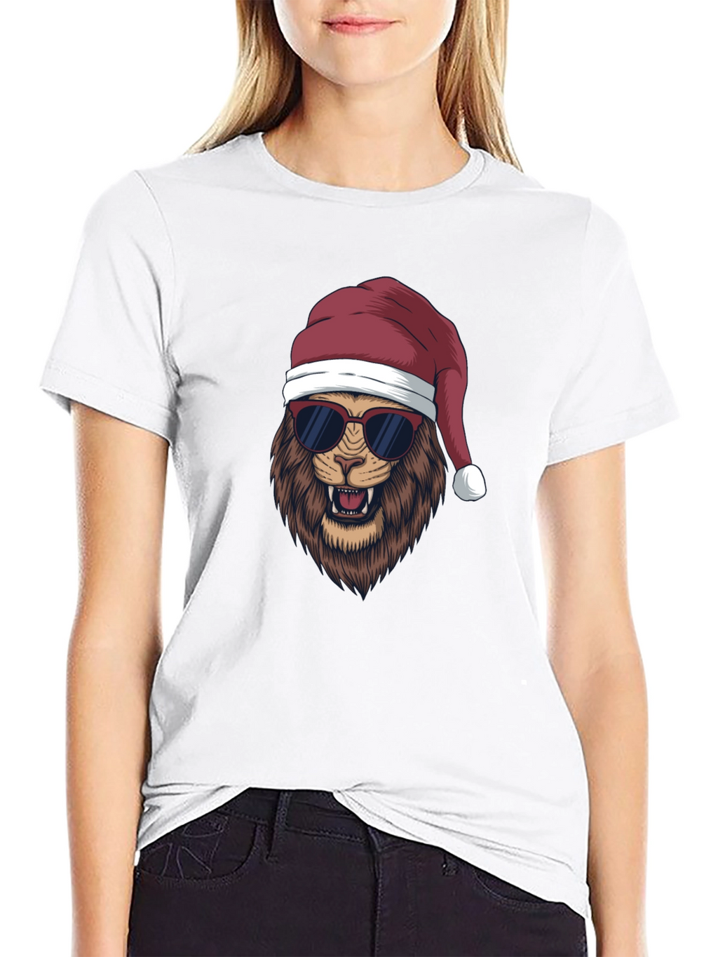 Cool Lion Christmas T-Shirt - Holiday Style