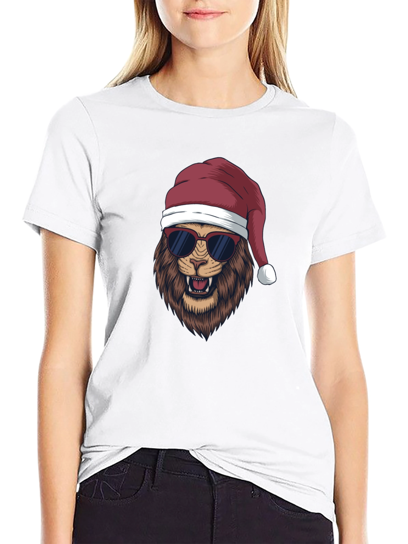 Cool Lion Christmas T-Shirt - Holiday Style