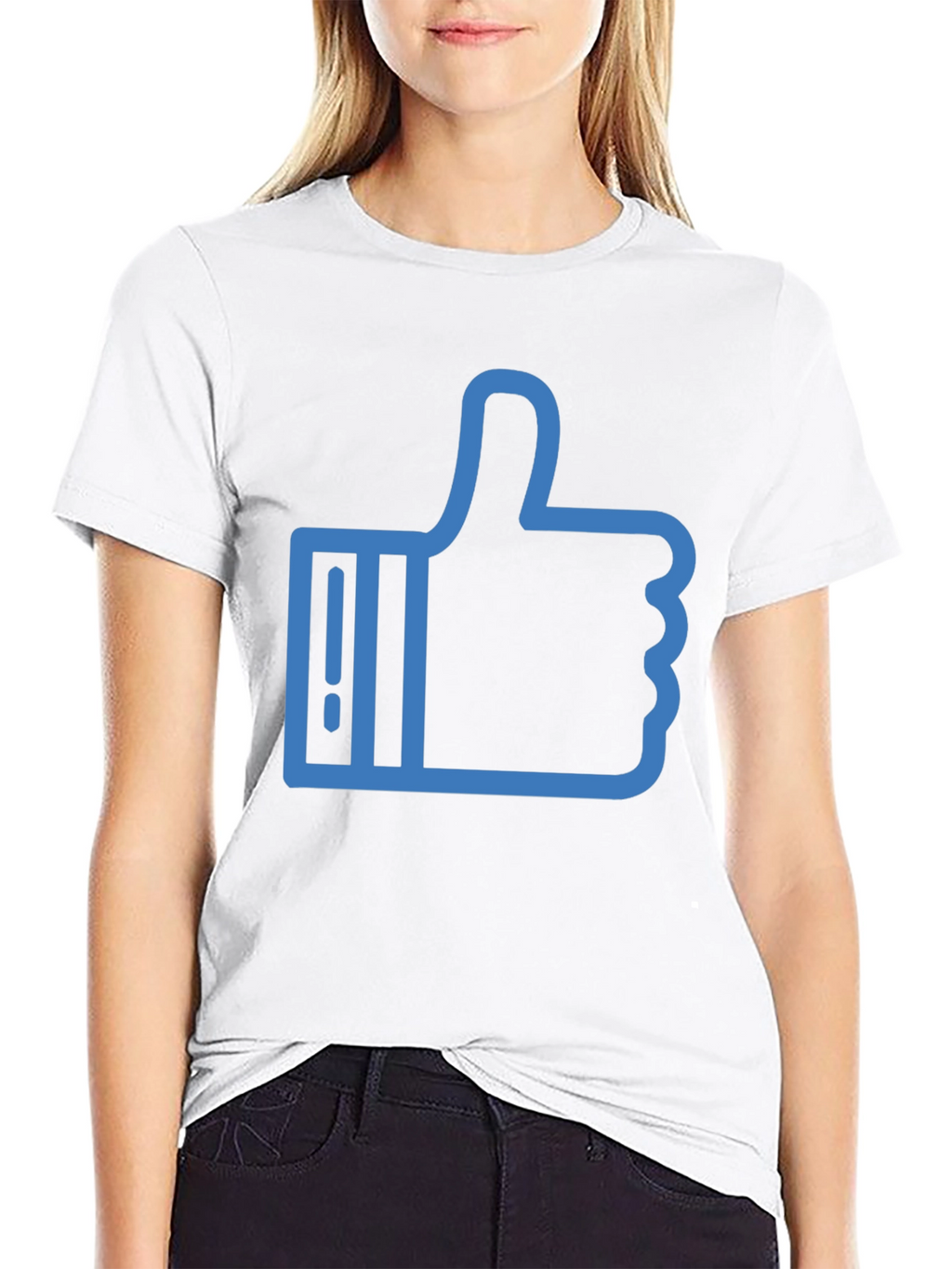 Thumbs Up Graphic Tee - Casual Black T-Shirt