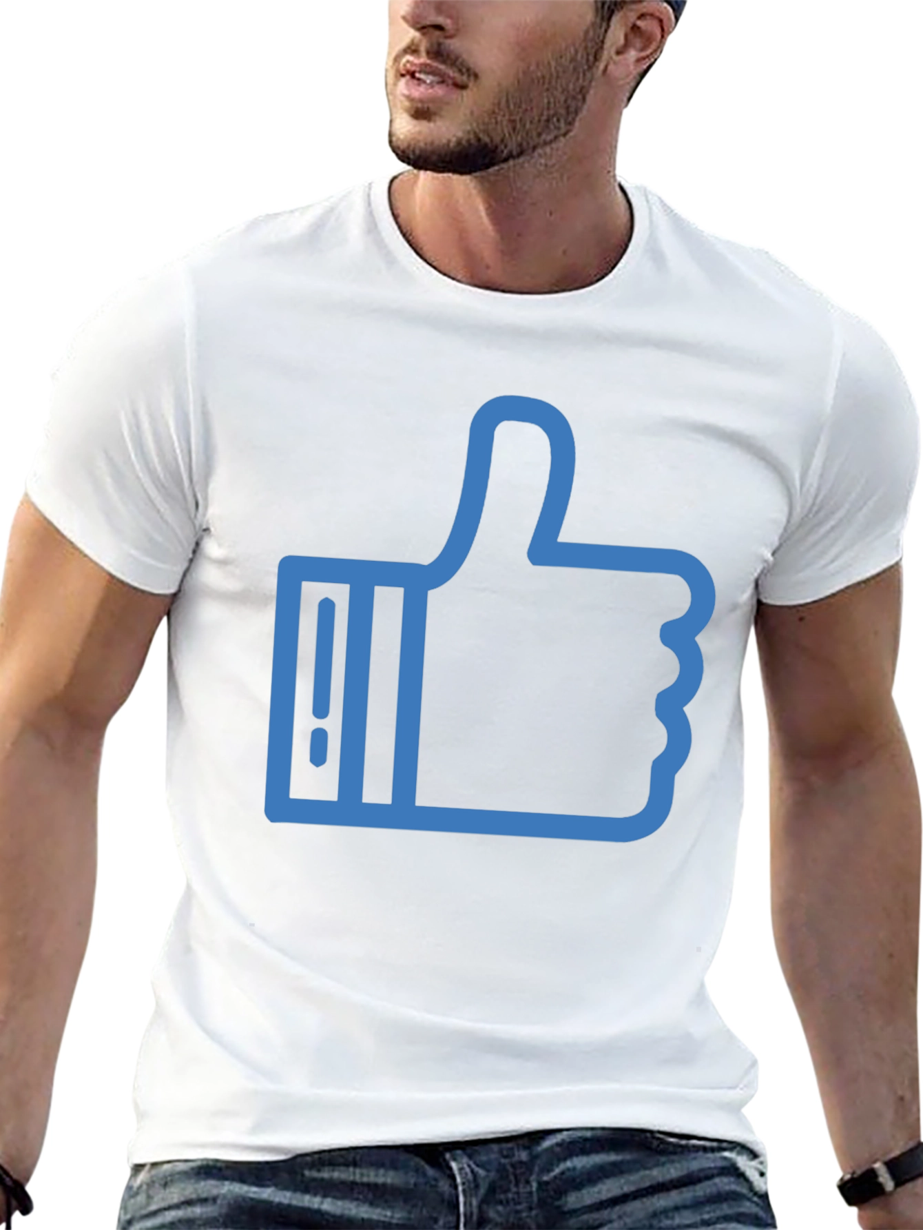 Thumbs Up Graphic Tee - Casual Black T-Shirt