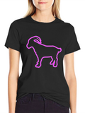 Goat Outline Graphic T-Shirt