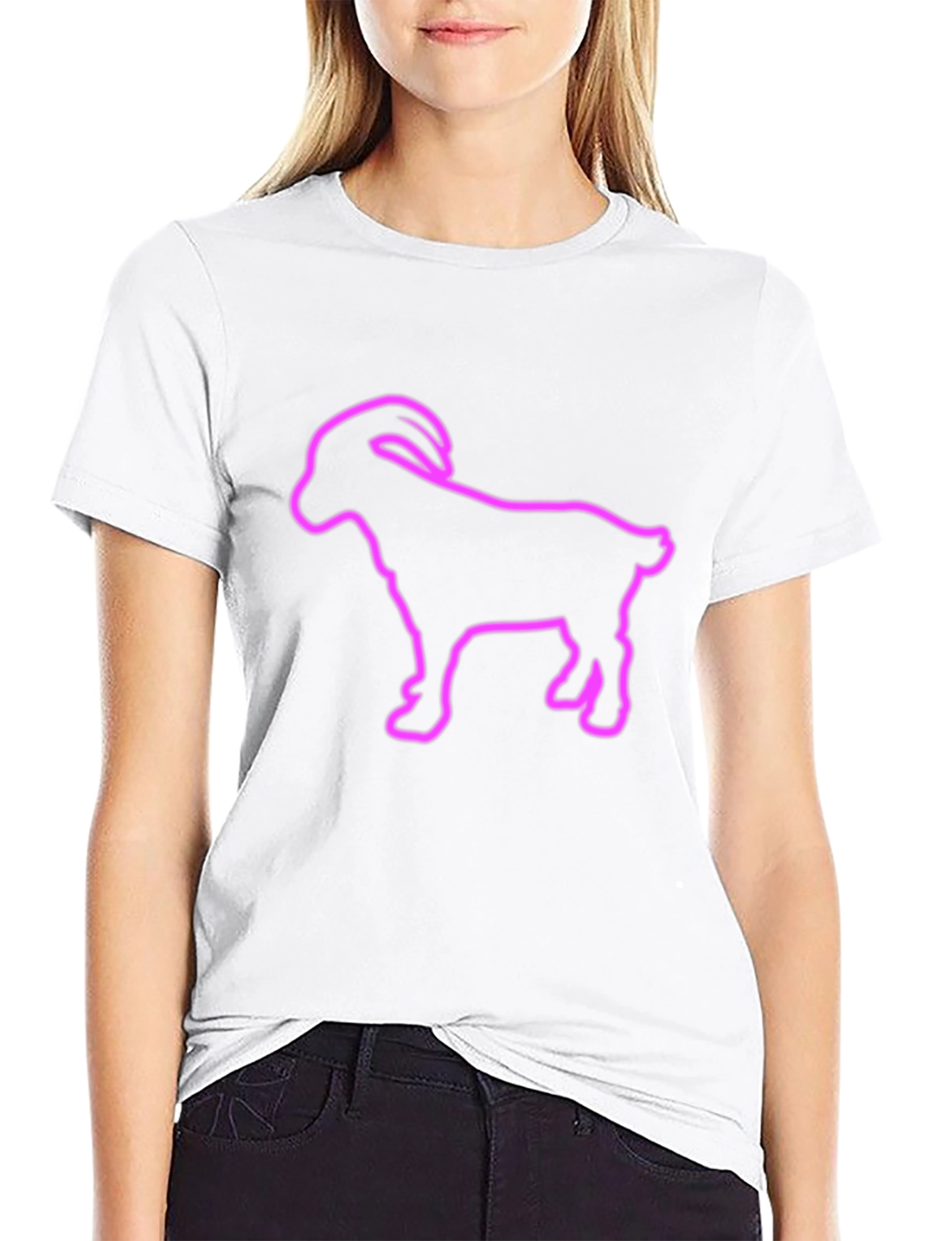 Goat Outline Graphic T-Shirt