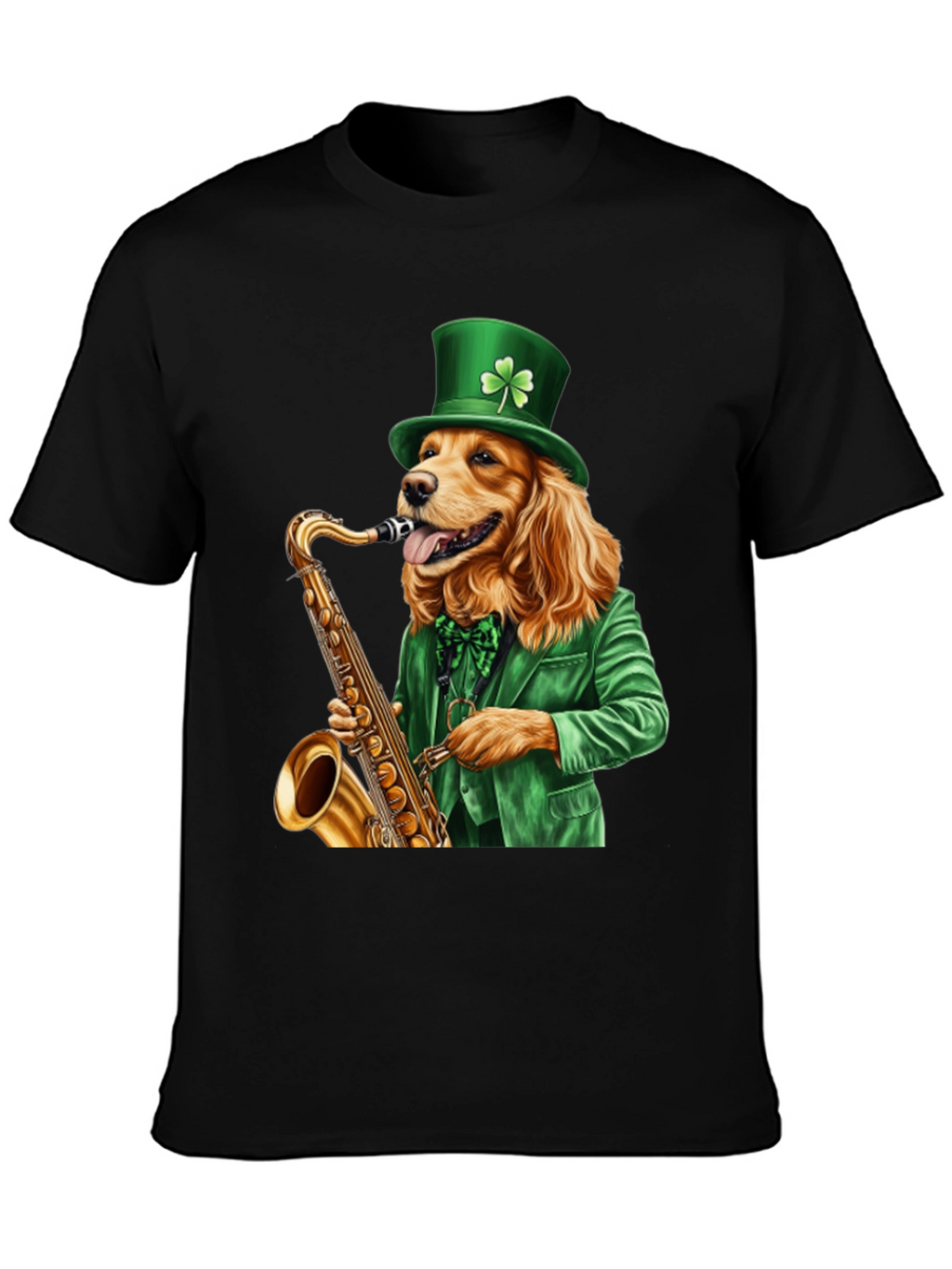 Dog Saxophone St Patricks Day T-Shirt