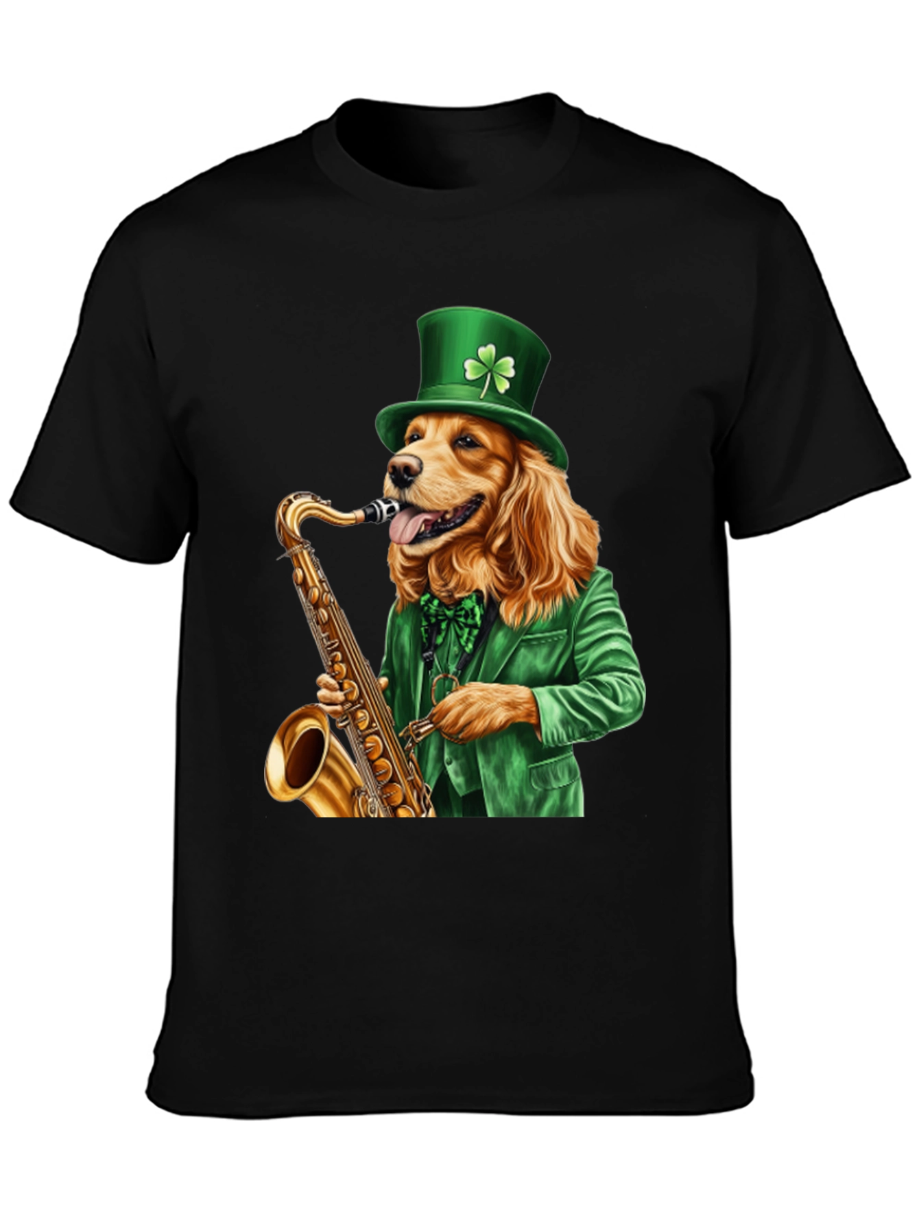 Dog Saxophone St Patricks Day T-Shirt