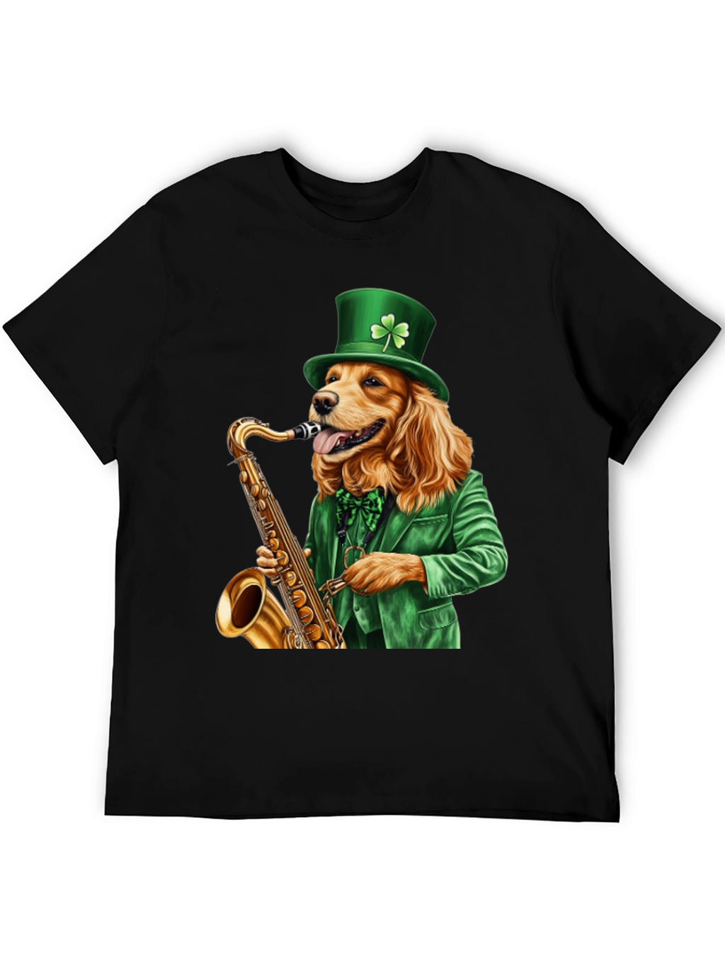 Dog Saxophone St Patricks Day T-Shirt