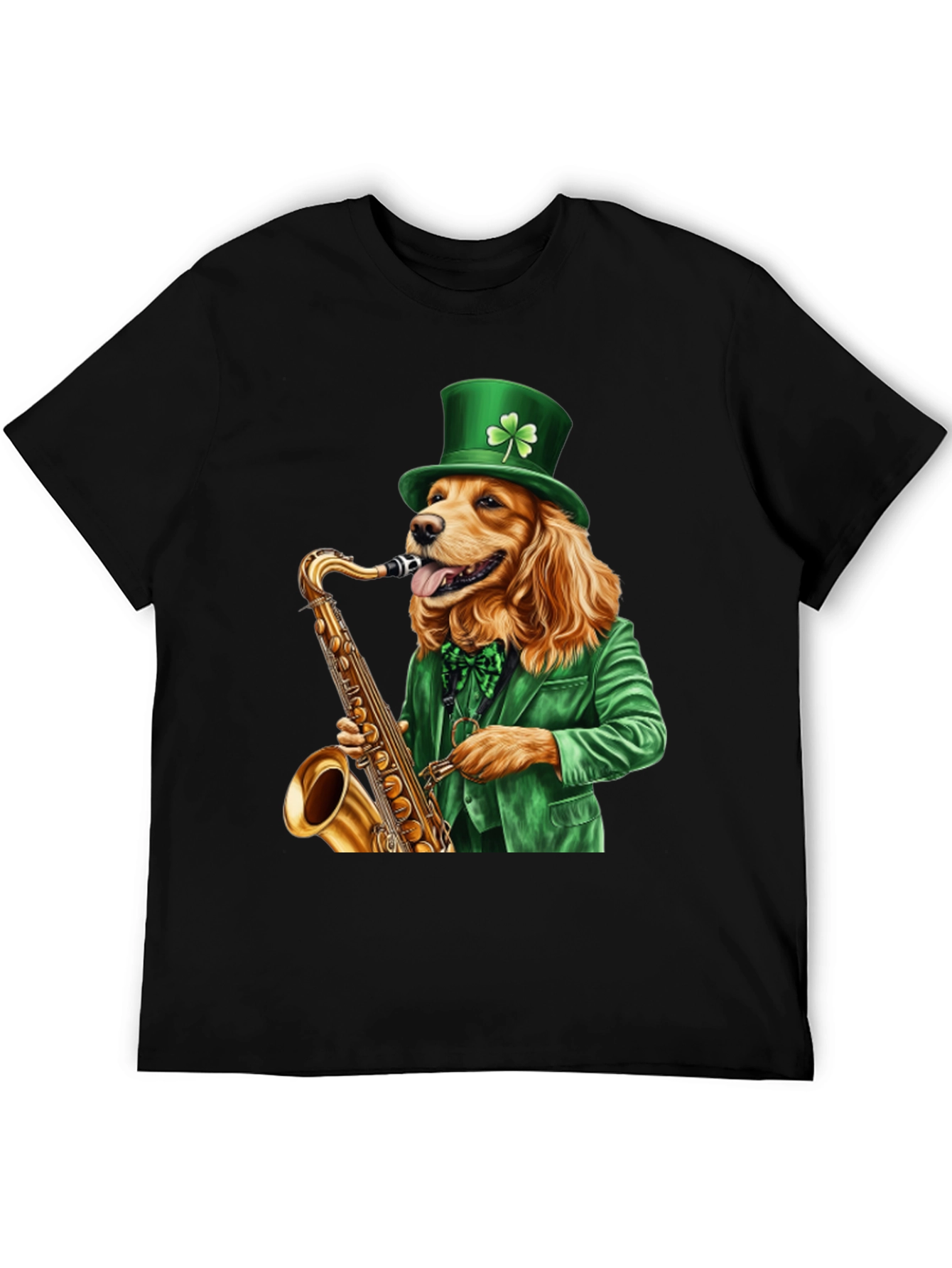 Dog Saxophone St Patricks Day T-Shirt