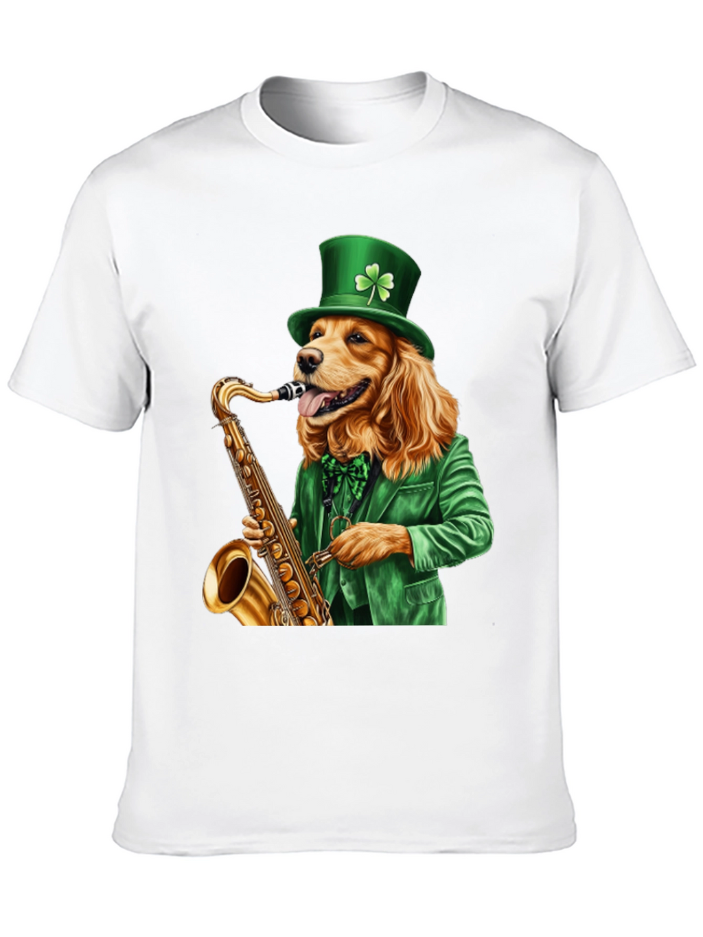 Dog Saxophone St Patricks Day T-Shirt