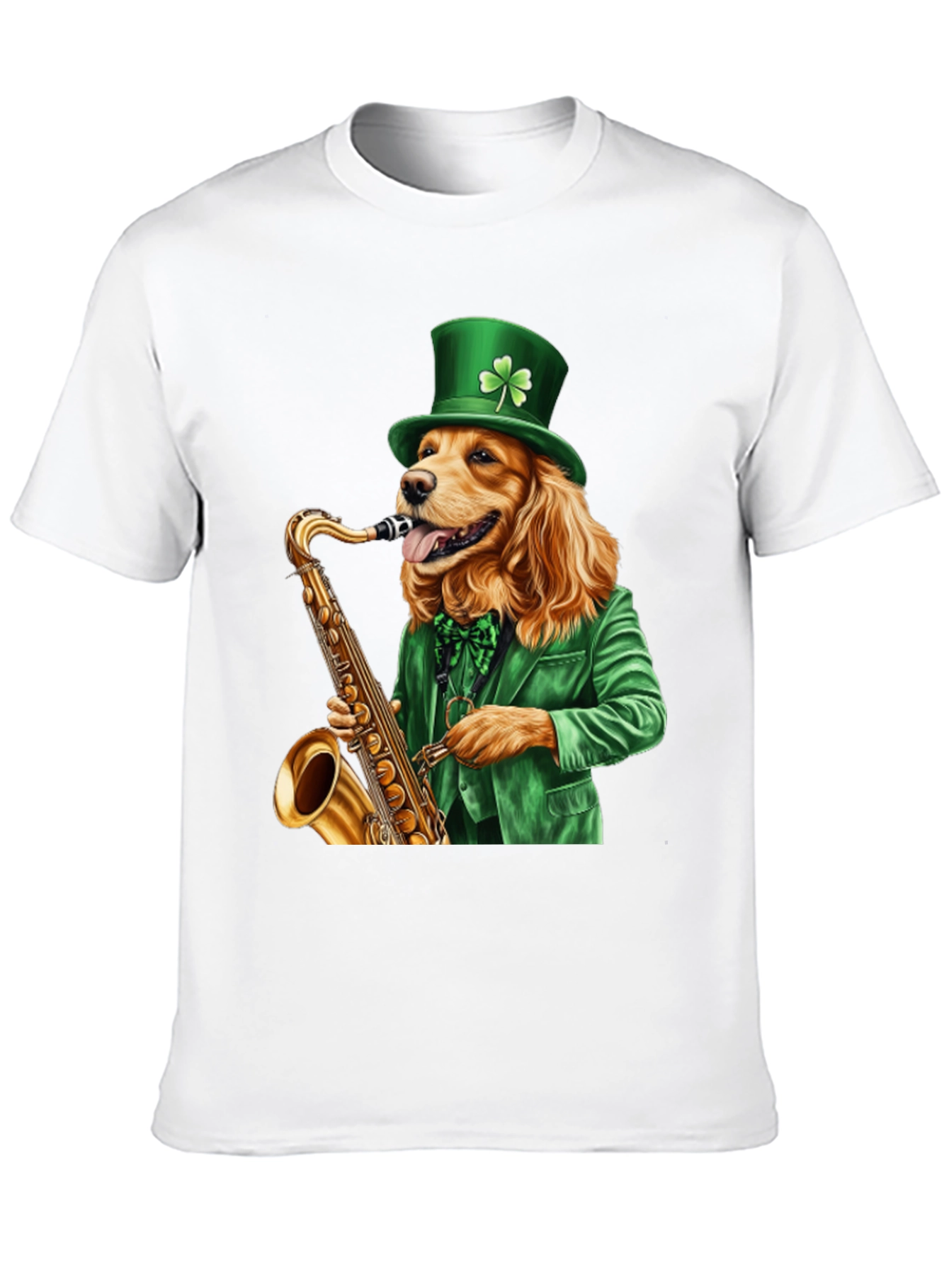 Dog Saxophone St Patricks Day T-Shirt