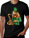 Dog Saxophone St Patricks Day T-Shirt