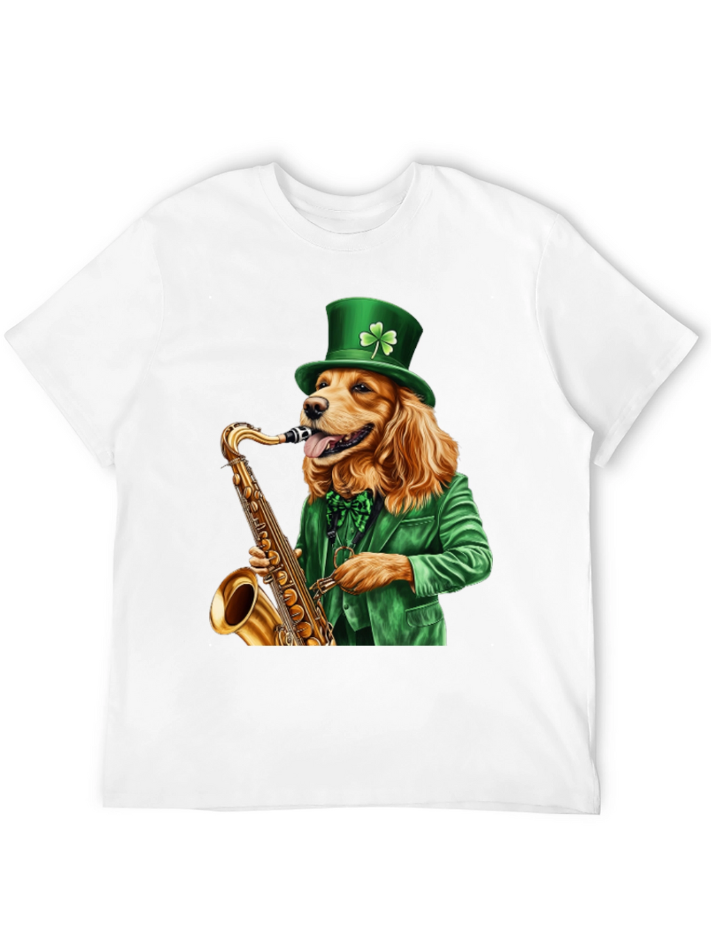 Dog Saxophone St Patricks Day T-Shirt