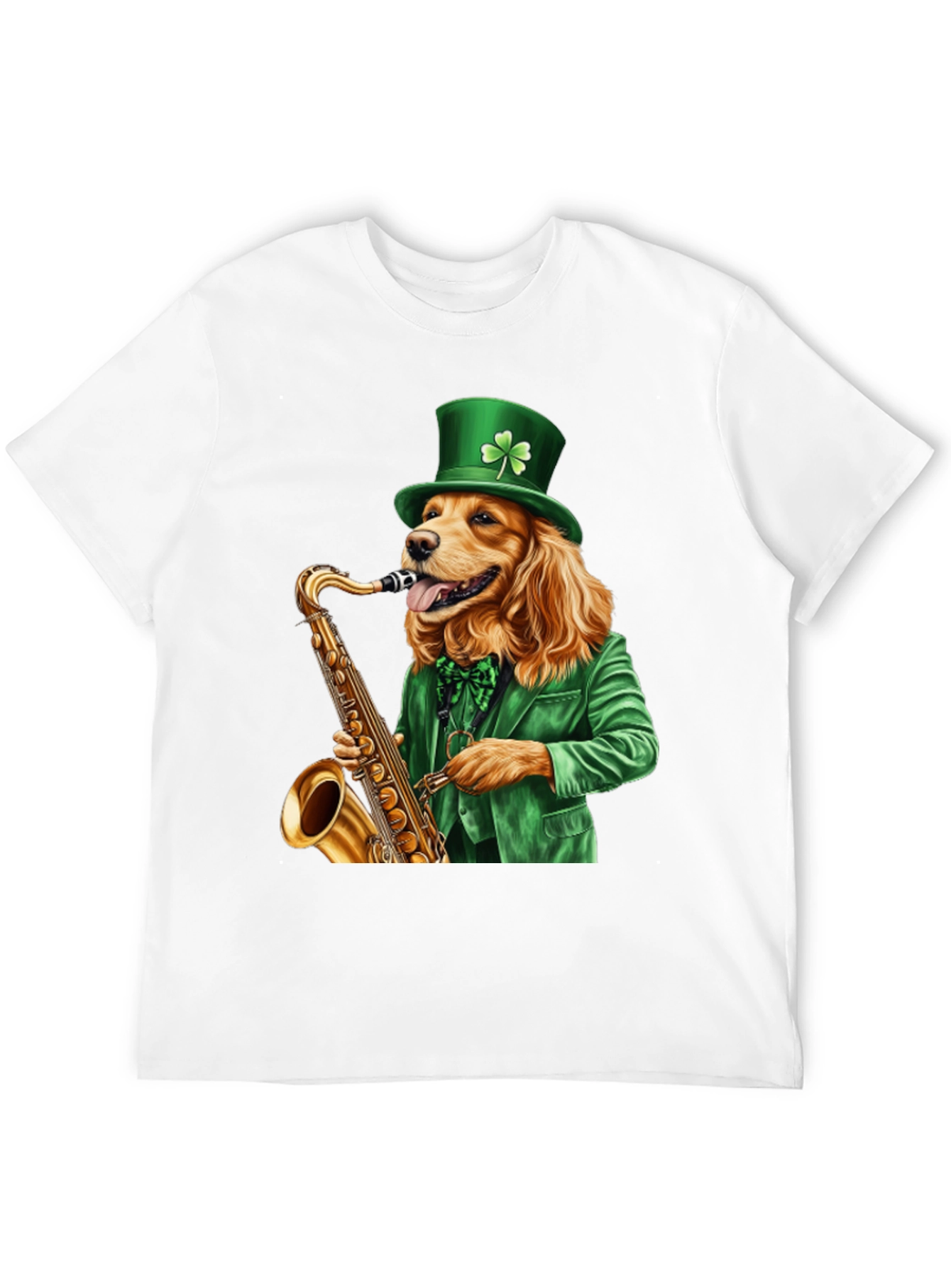 Dog Saxophone St Patricks Day T-Shirt