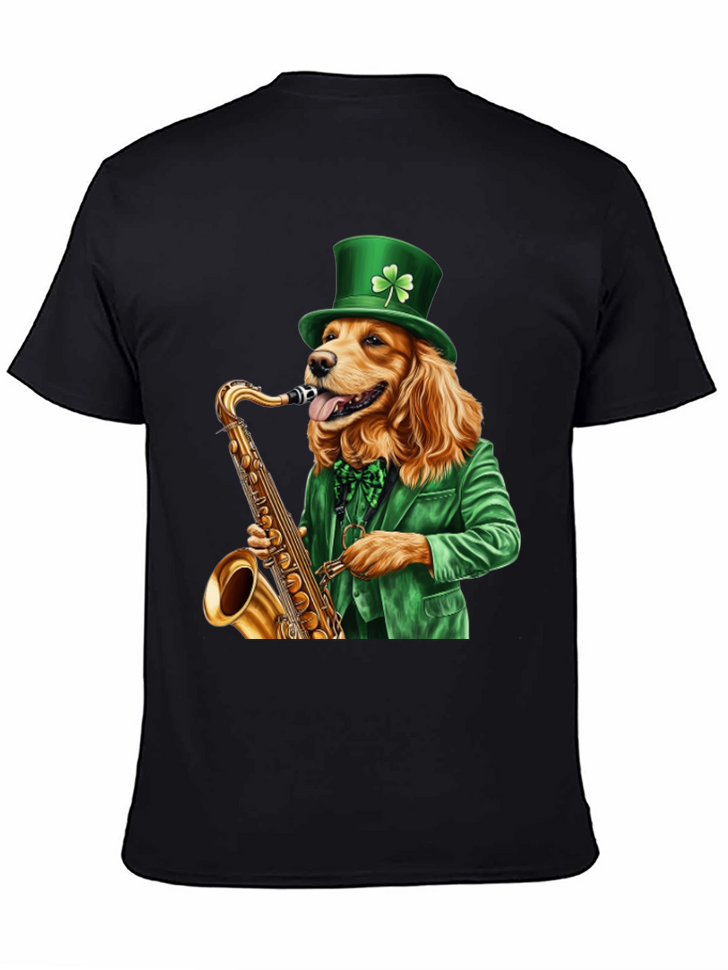 Dog Saxophone St Patricks Day T-Shirt
