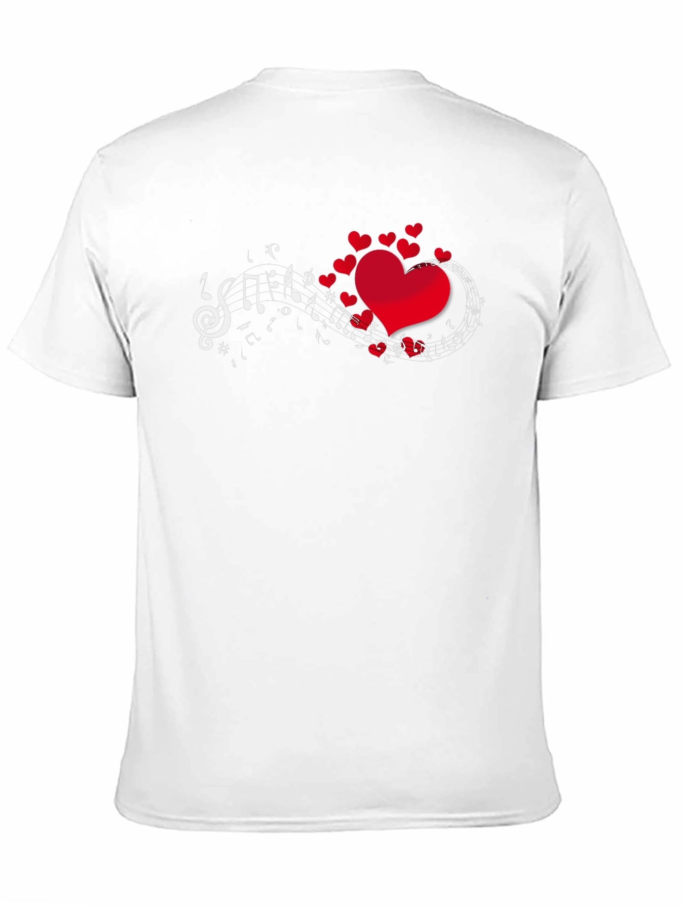 Heart Music Notes Graphic Print T-Shirt