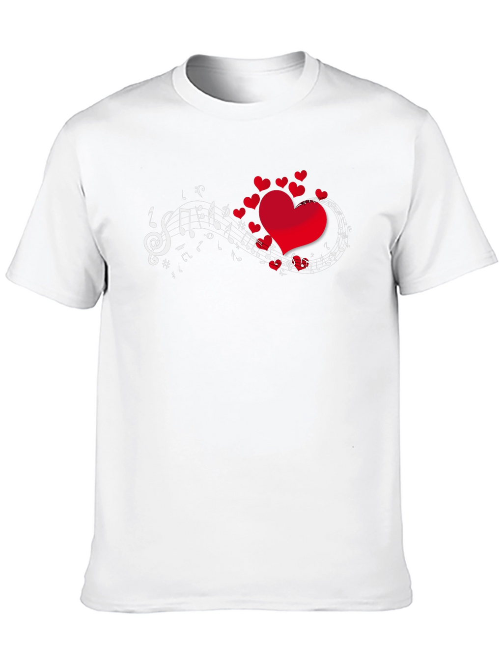 Heart Music Notes Graphic Print T-Shirt