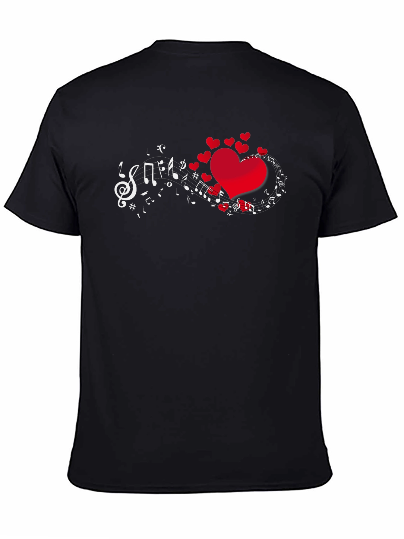 Heart Music Notes Graphic Print T-Shirt