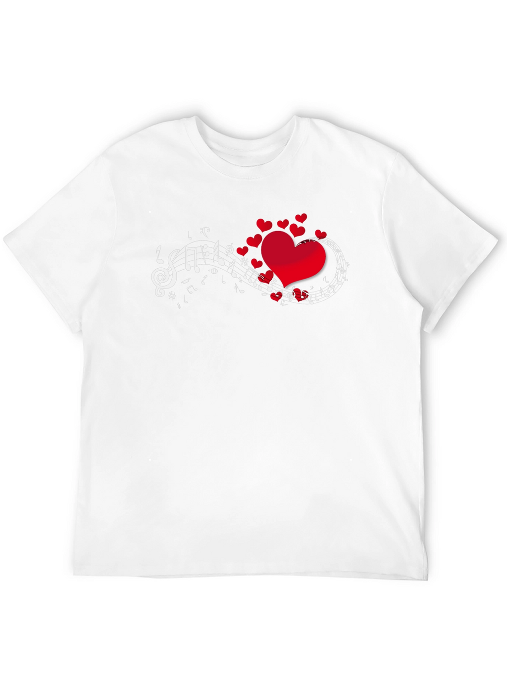 Heart Music Notes Graphic Print T-Shirt
