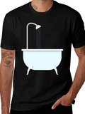 Shower Time Graphic Tee - Black Cotton T-Shirt