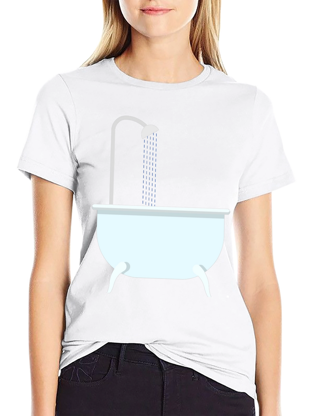 Shower Time Graphic Tee - Black Cotton T-Shirt